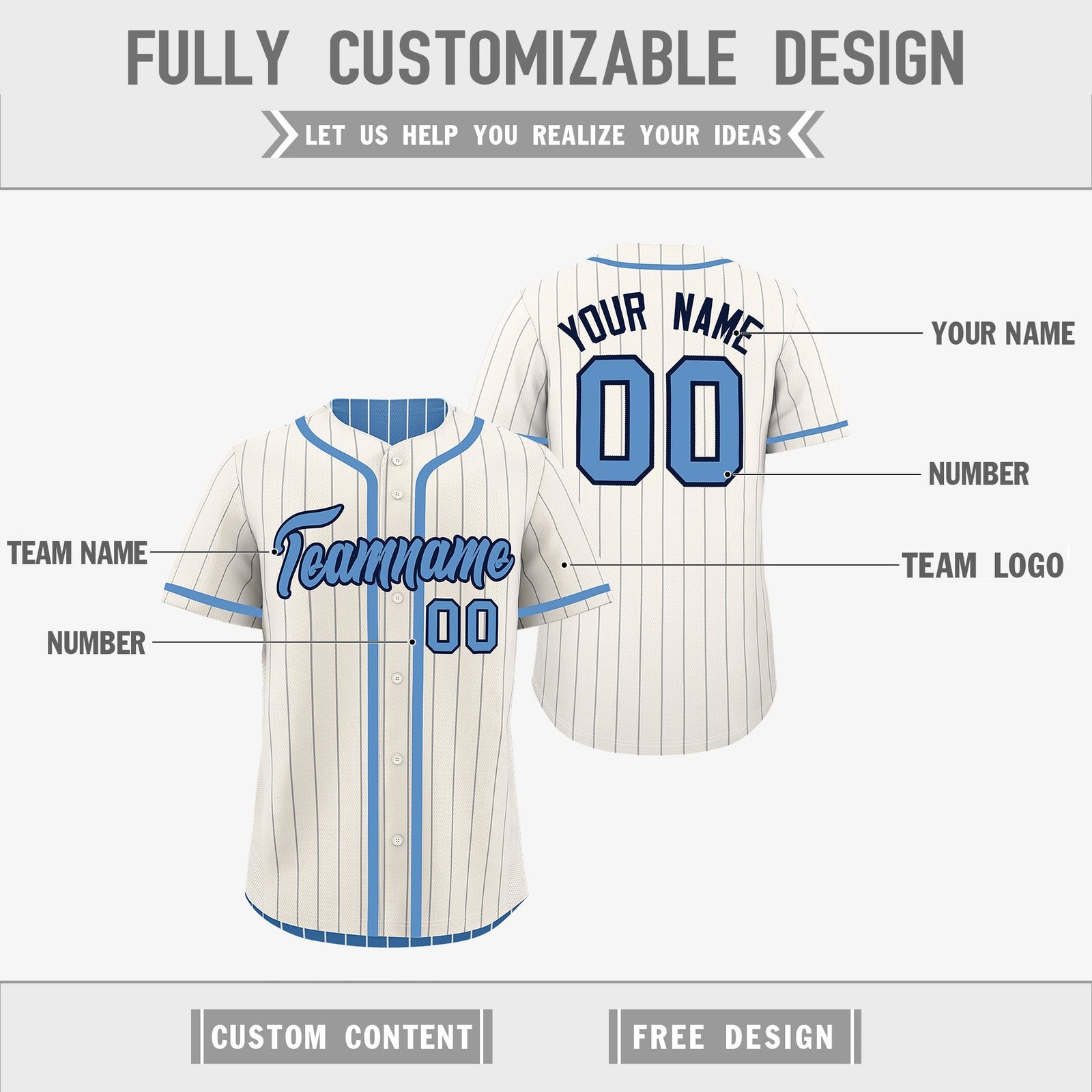 Custom Cream Light Blue Reversible Gradient Fashion Lightweight Baseball Jersey| KXKSHOP