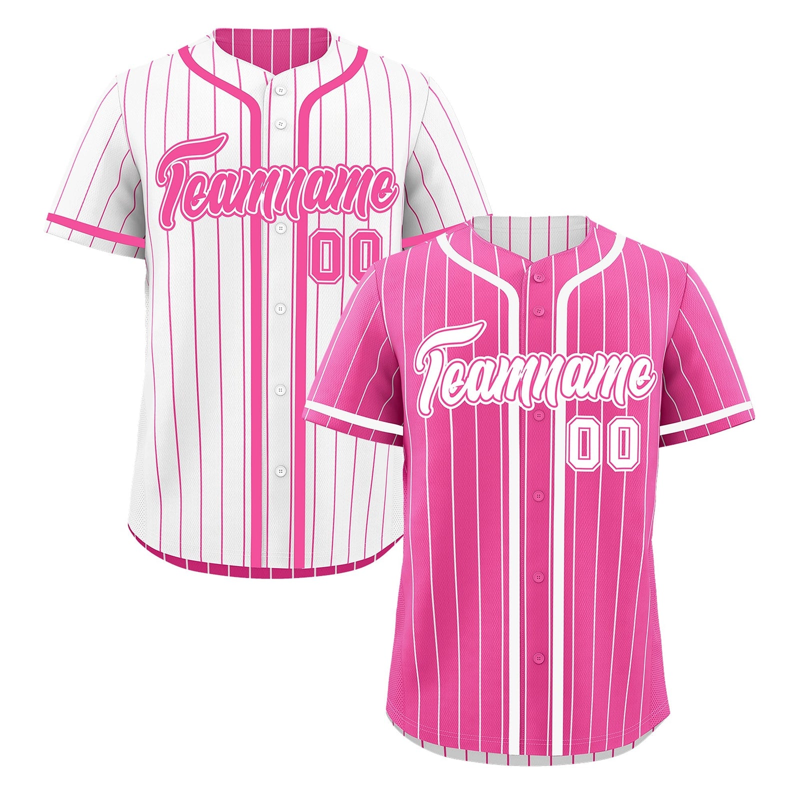 Custom Pink White Reversible Gradient Fashion Breathable Baseball Jersey| KXKSHOP