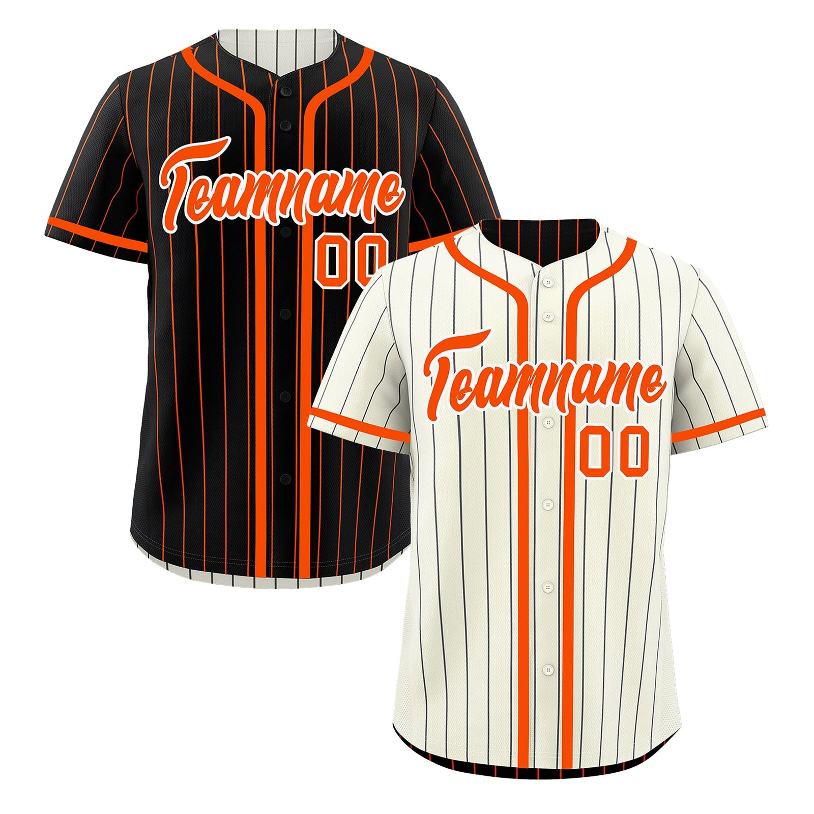 Custom Cream Black Orange Reversible Gradient Fashion Breathable Baseball Jersey| KXKSHOP