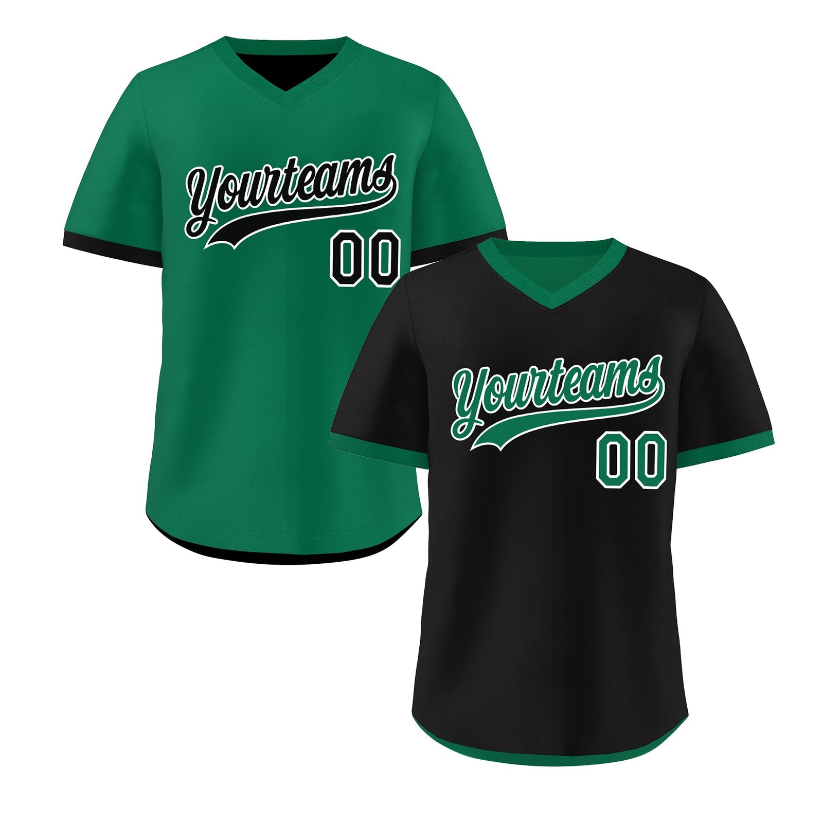 Custom Kelly Green Black Reversible Classic Style Lightweight Baseball Jersey| KXKSHOP
