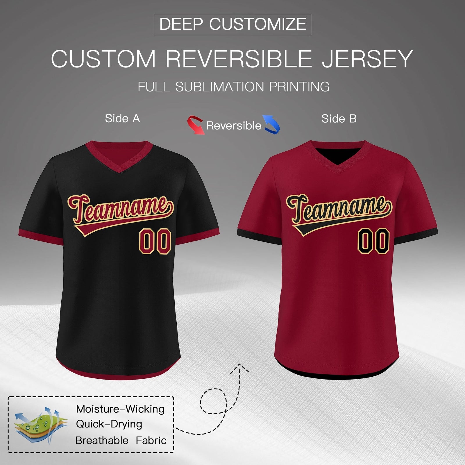 Custom Crimson Khaki Reversible Classic Style Lightweight Baseball Jersey| KXKSHOP