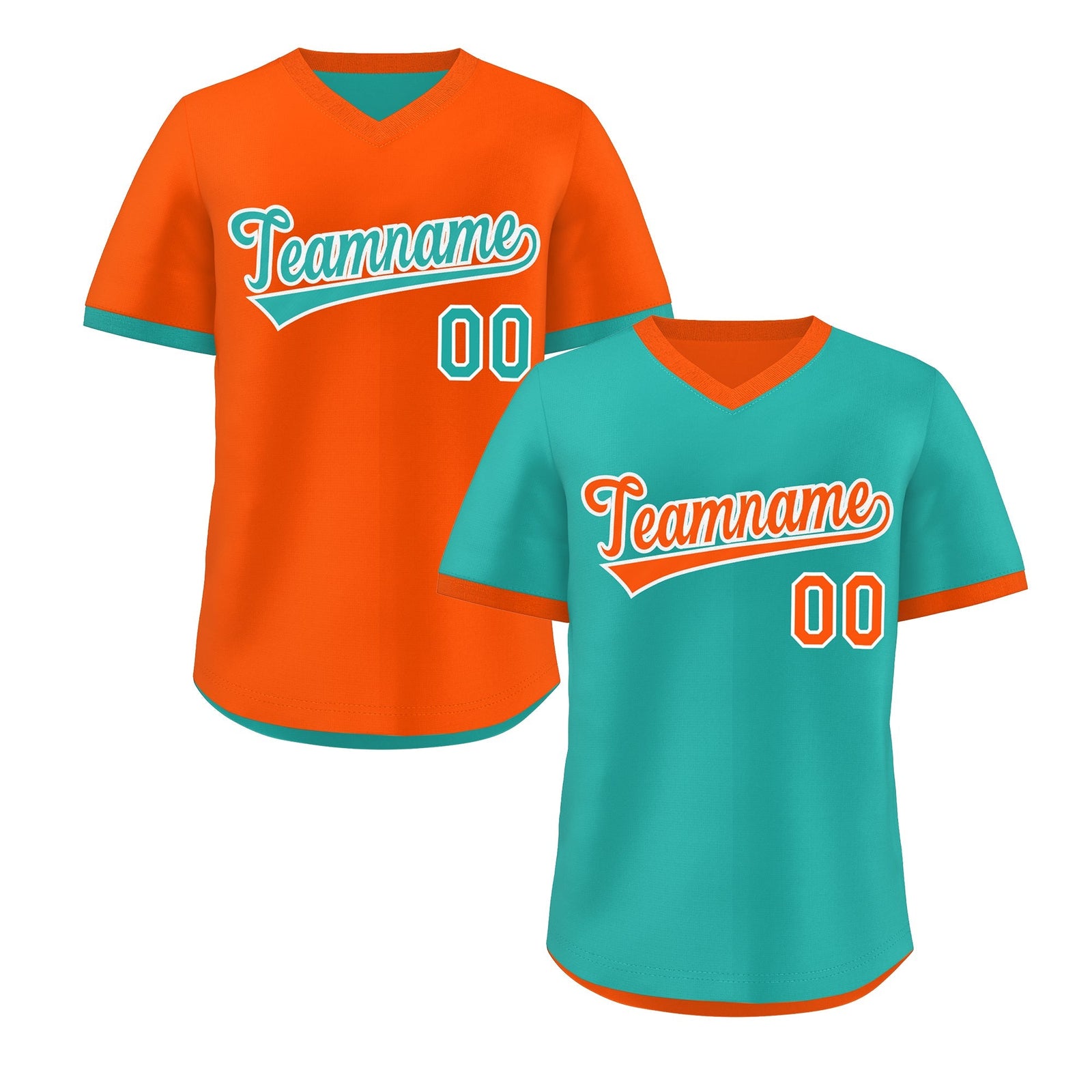 Custom Neon Green Orange Reversible Classic Style Breathable Baseball Jersey| KXKSHOP