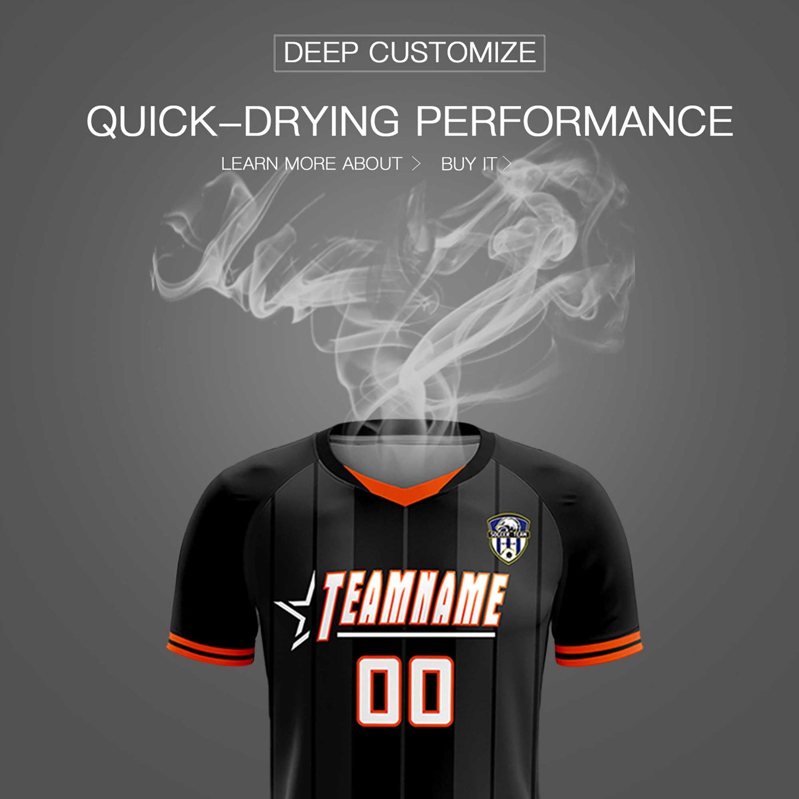 Custom Black Classic Striped Personalized Soccer Tops/Sets Jersey