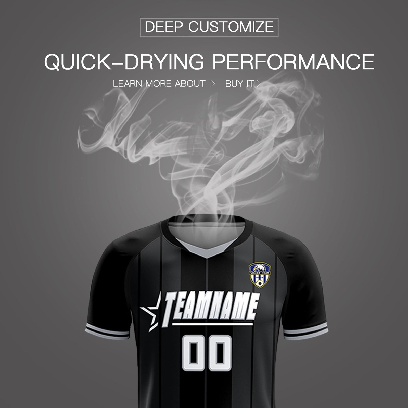 Custom Black Classic Striped Personalized Soccer Tops/Sets Jersey