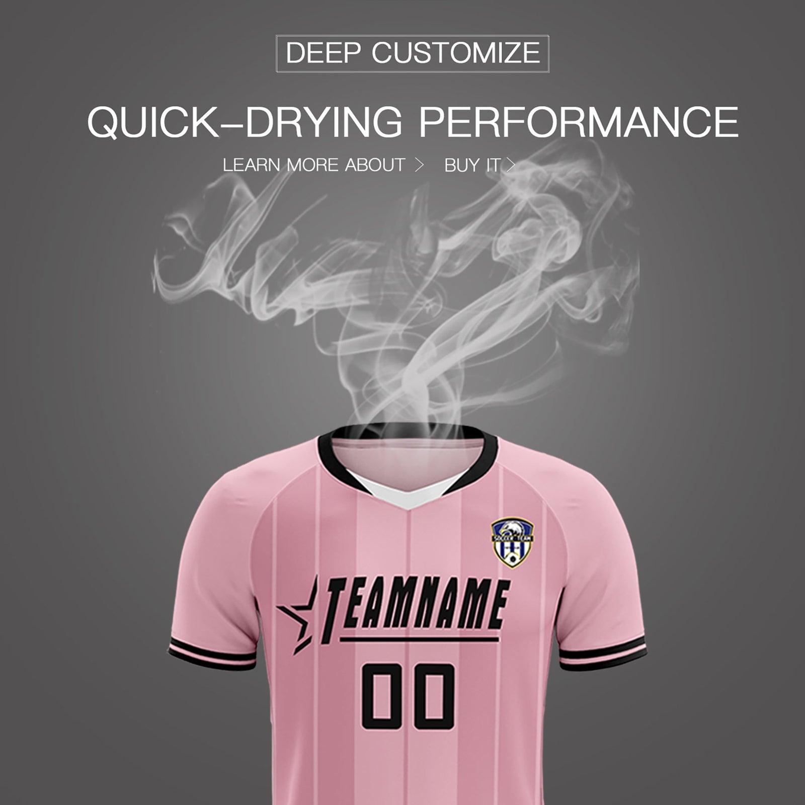 Custom Light Pink Classic Striped Personalized Soccer Tops/Sets Jersey