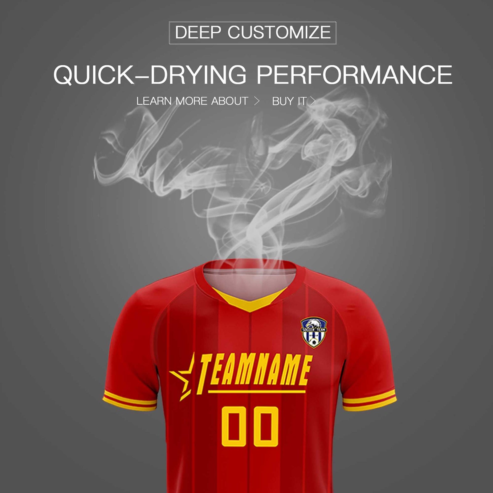 Custom Red Classic Striped Personalized Soccer Tops/Sets Jersey