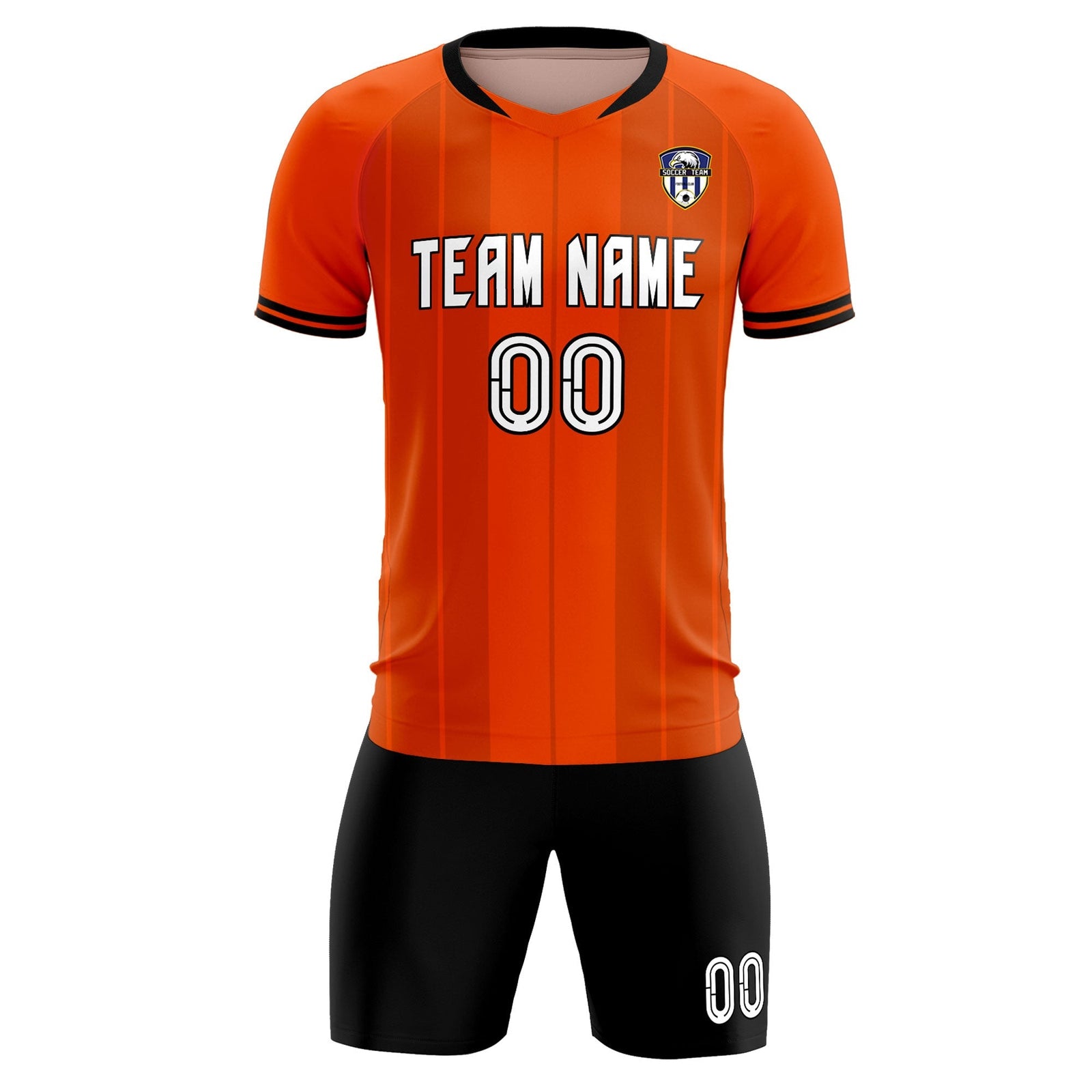 Custom Orange Classic Striped Personalized Soccer Tops/Sets Jersey