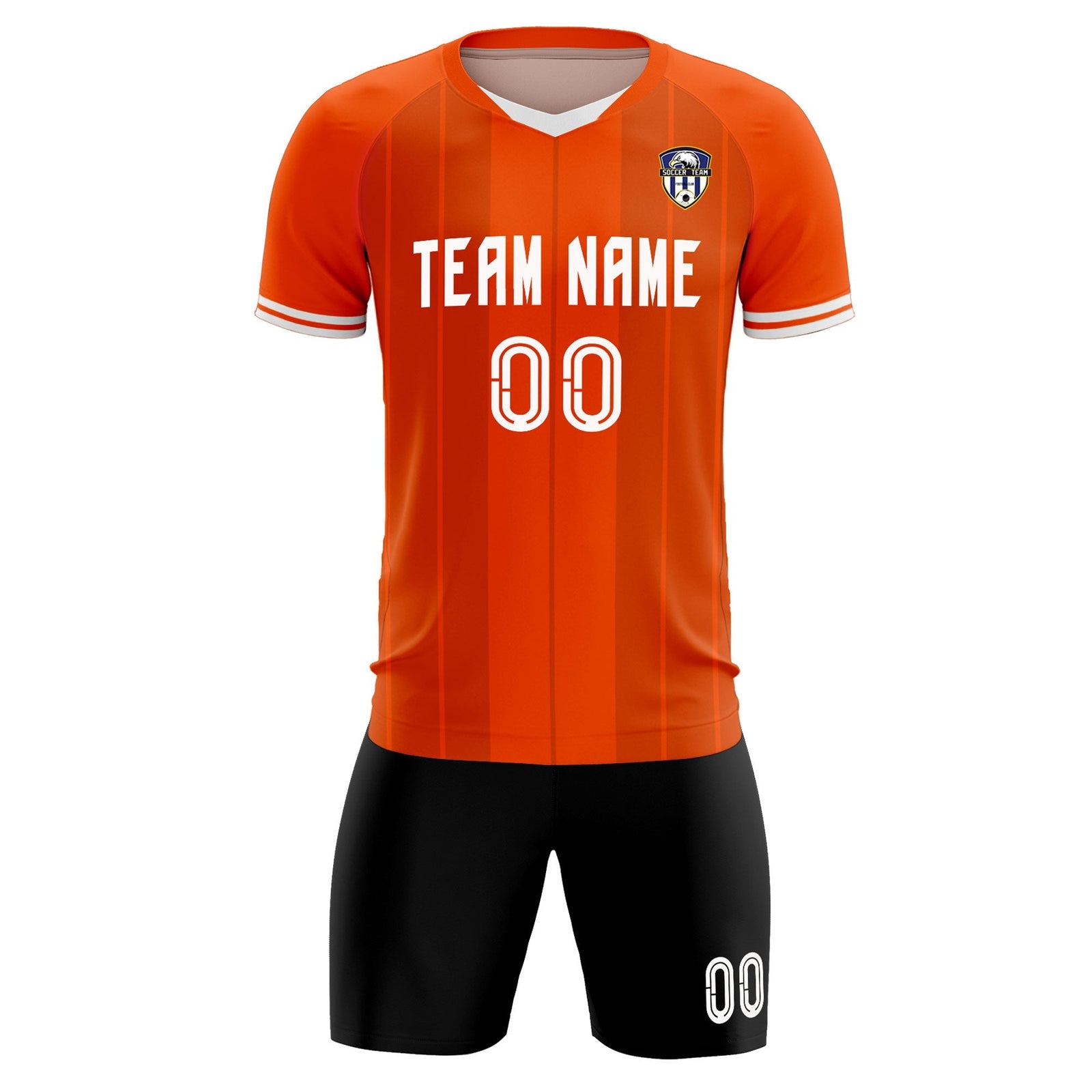 Custom Orange Classic Striped Personalized Soccer Tops/Sets Jersey
