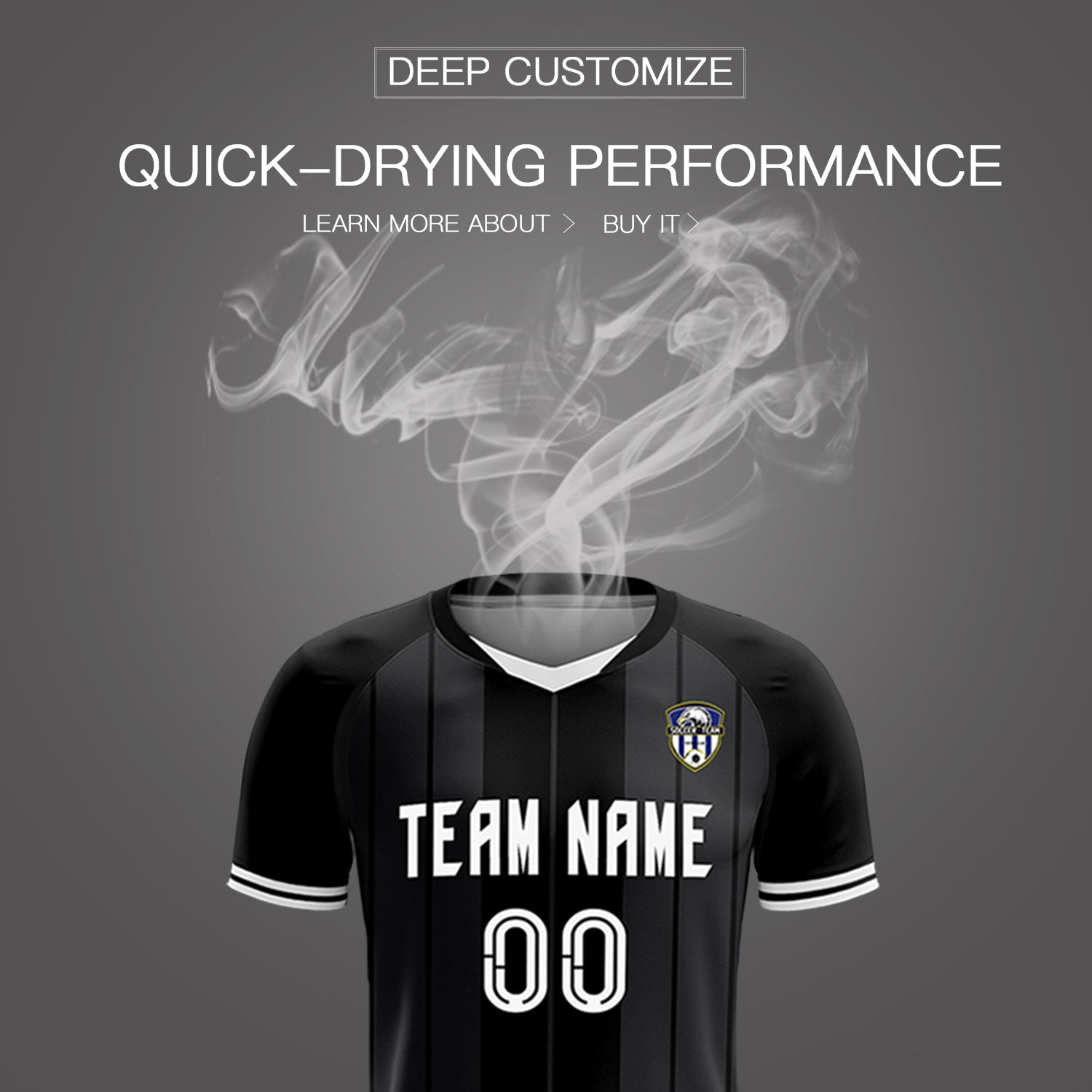 Custom Black Classic Striped Personalized Soccer Tops/Sets Jersey