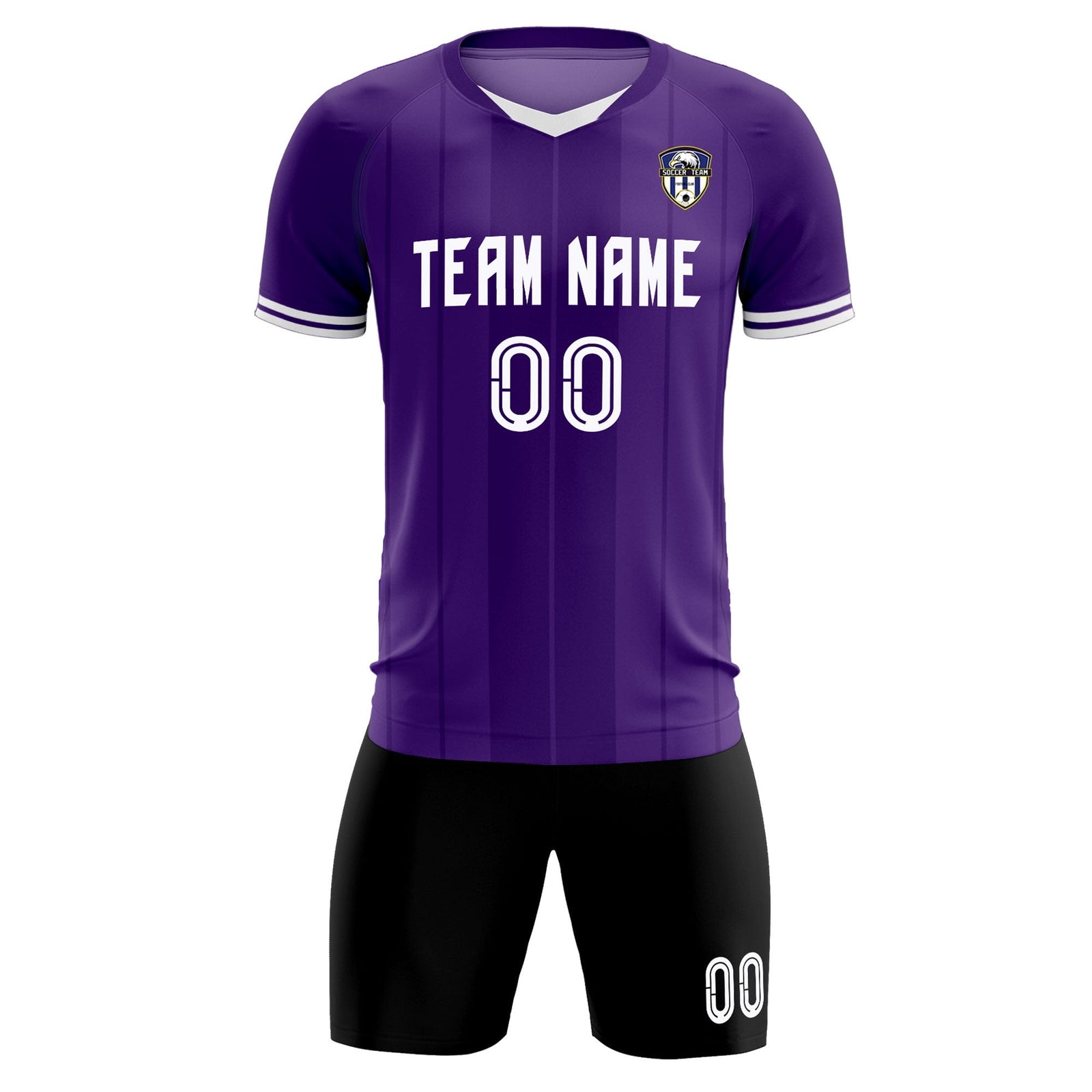 Custom Purple Classic Striped Personalized Soccer Tops/Sets Jersey