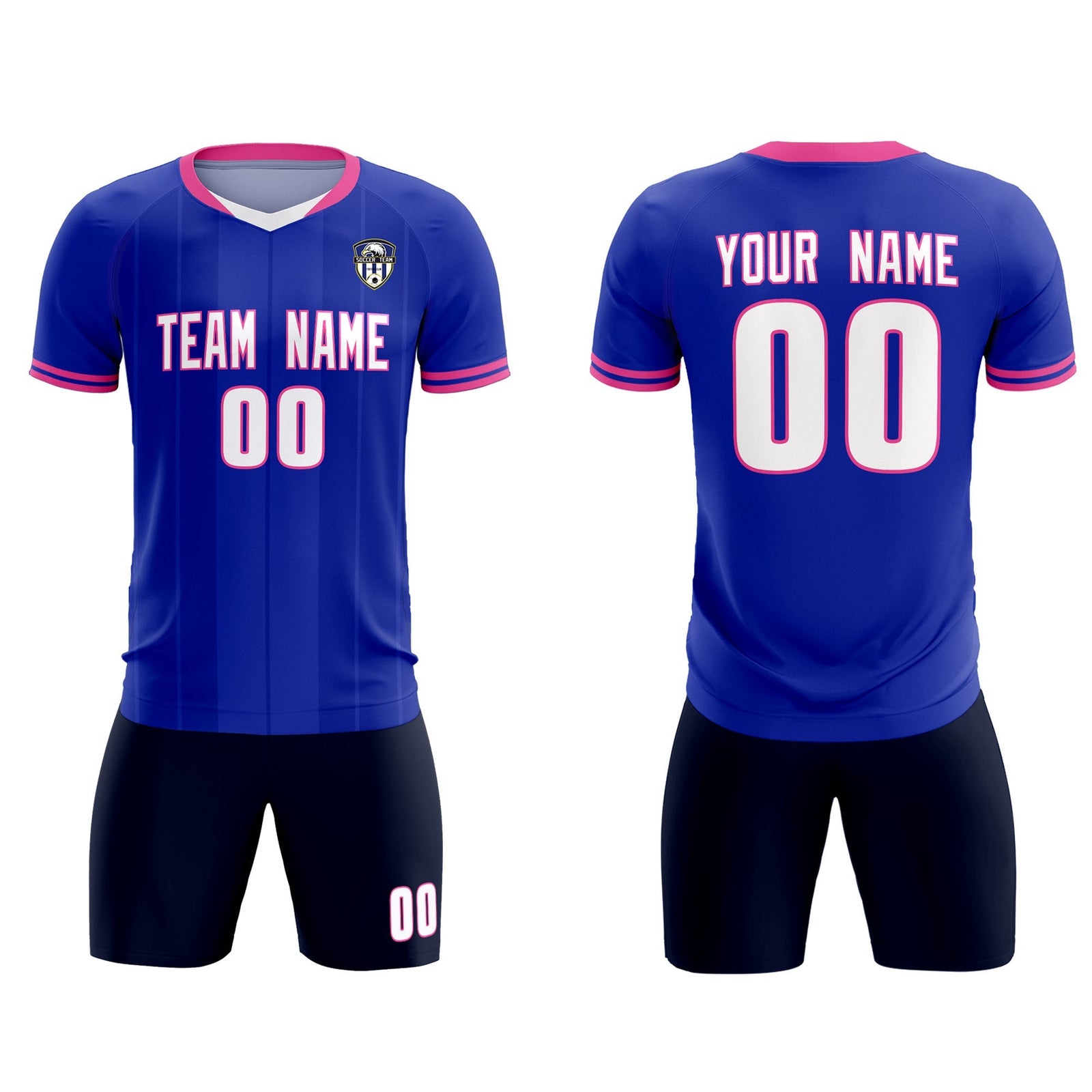 Custom Royal Classic Striped Personalized Soccer Tops/Sets Jersey