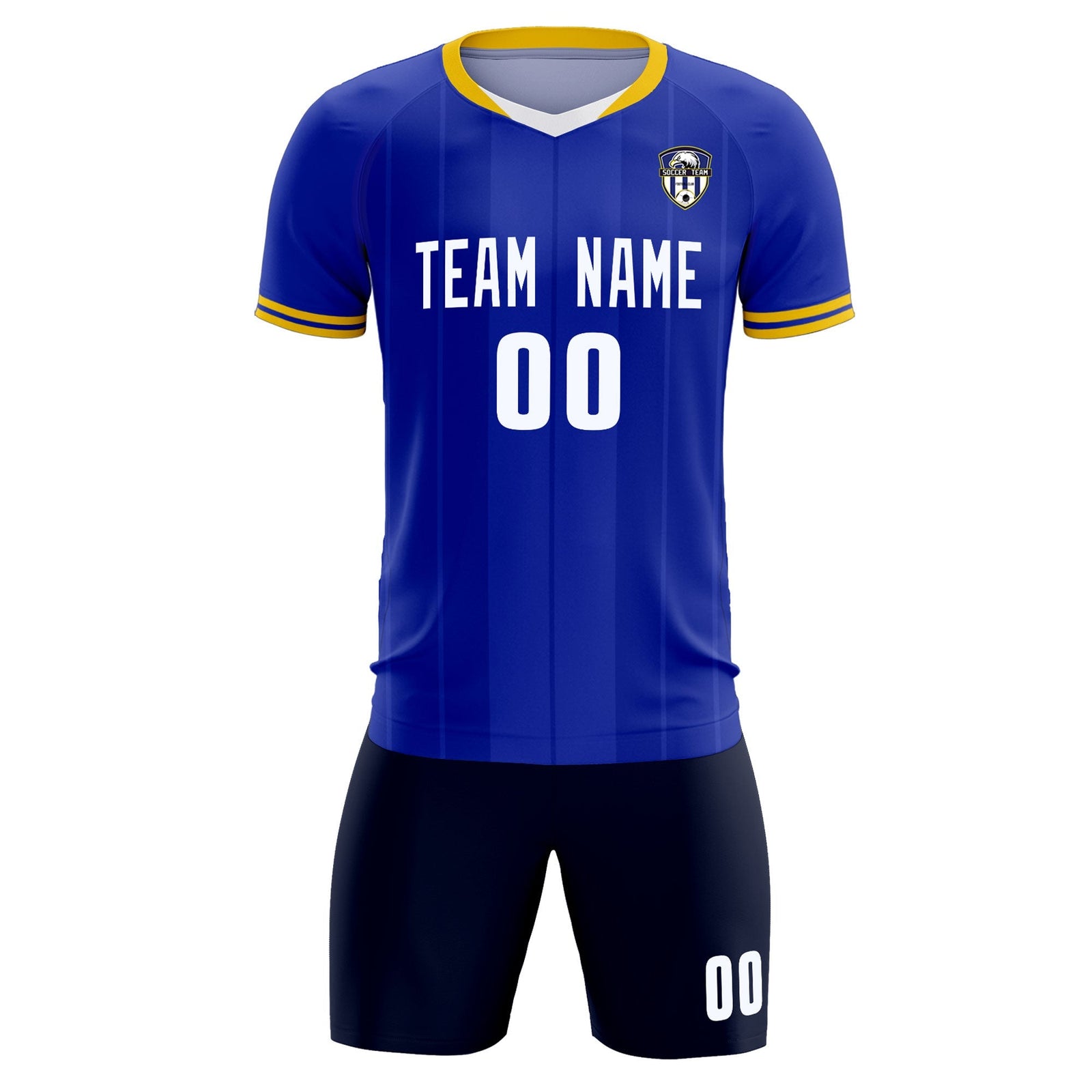 Custom Royal Classic Striped Personalized Soccer Tops/Sets Jersey