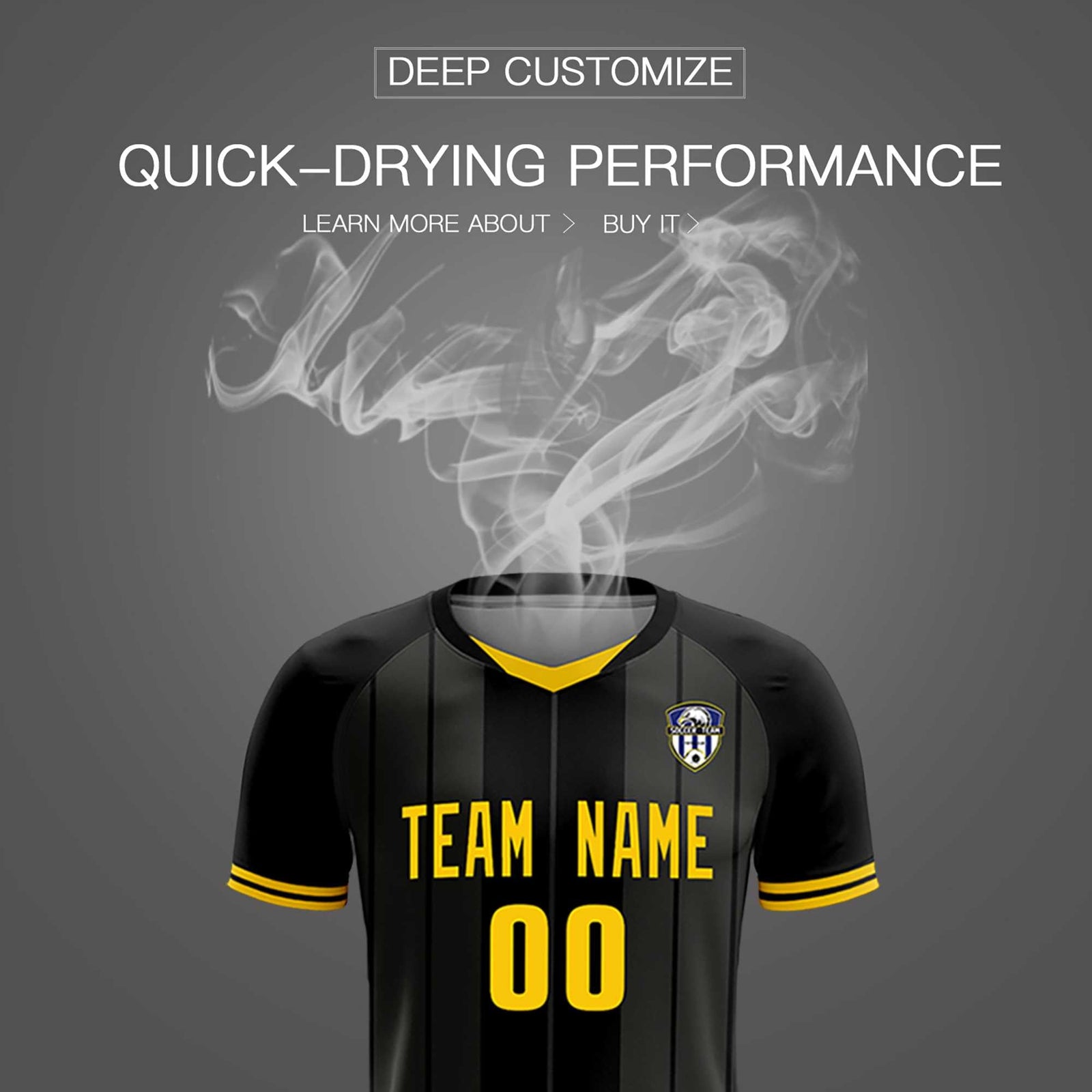 Custom Black Classic Striped Personalized Soccer Tops/Sets Jersey