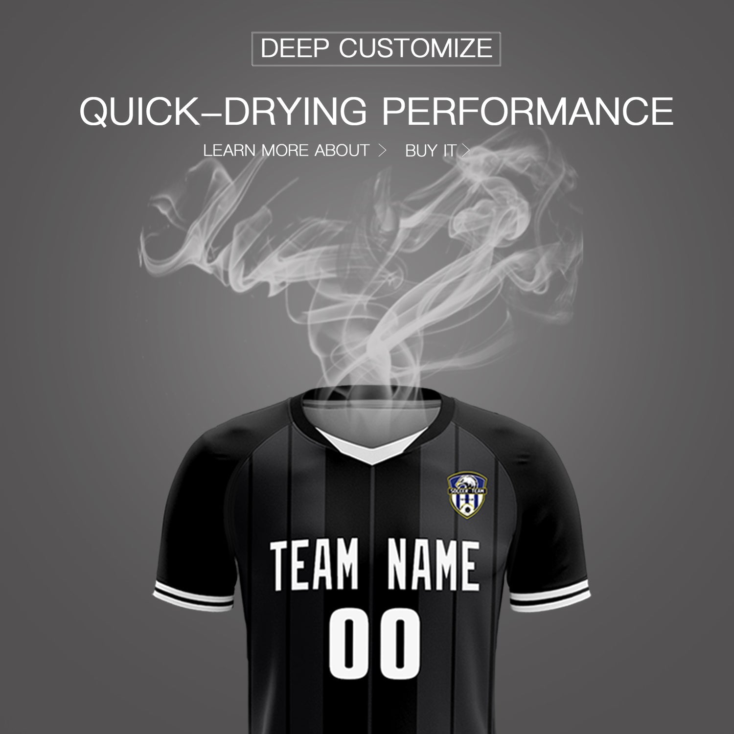Custom Black Classic Striped Personalized Soccer Tops/Sets Jersey