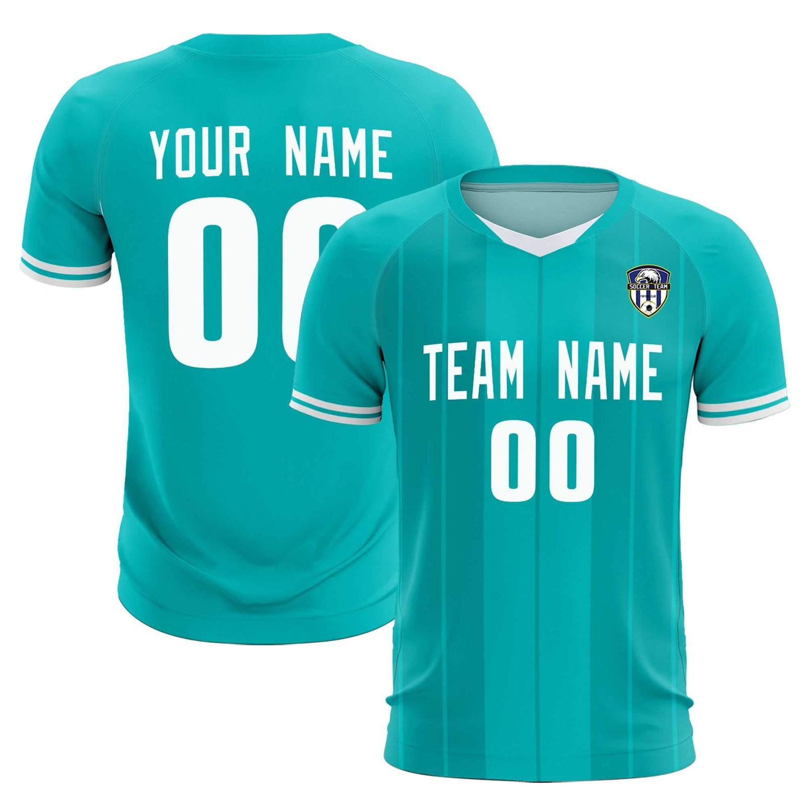 Custom Green Classic Striped Personalized Soccer Tops/Sets Jersey