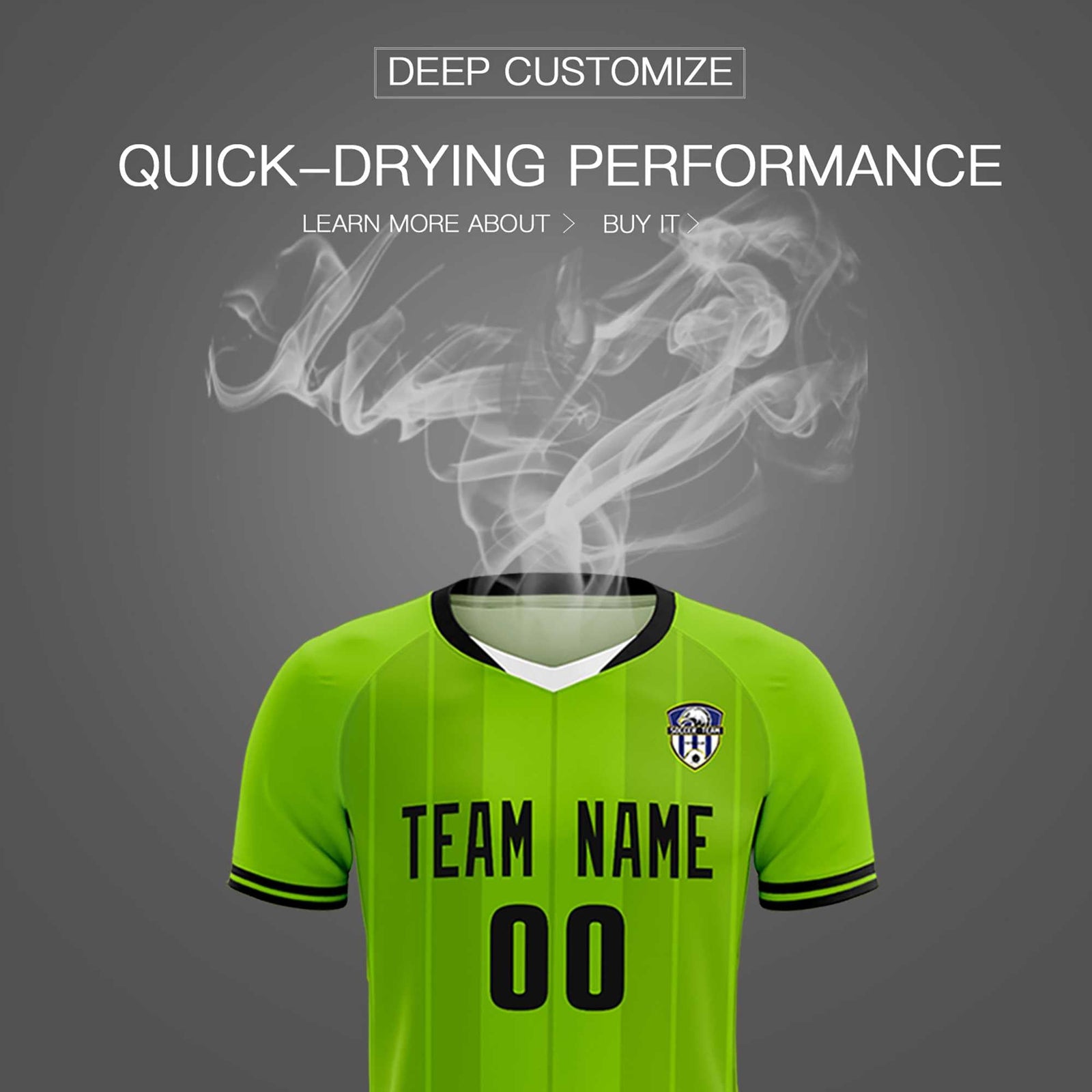 Custom Neon Green Classic Striped Personalized Soccer Tops/Sets Jersey