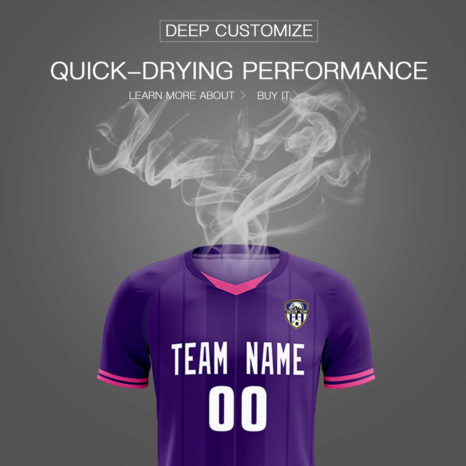 Custom Purple Classic Striped Personalized Soccer Tops/Sets Jersey