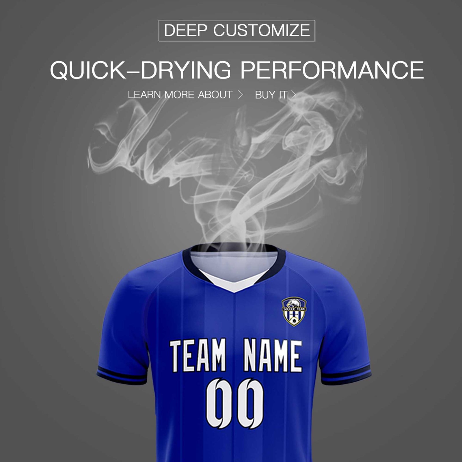 Custom Royal Classic Striped Personalized Soccer Tops/Sets Jersey