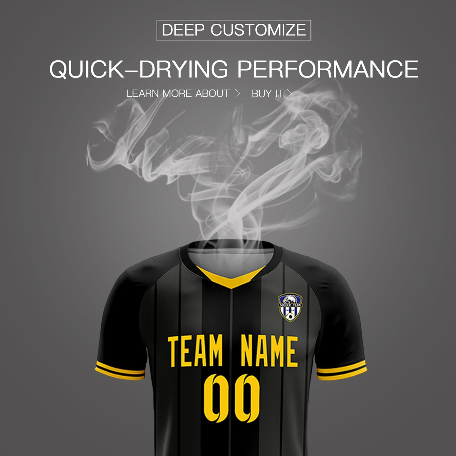 Custom Black Classic Striped Personalized Soccer Tops/Sets Jersey