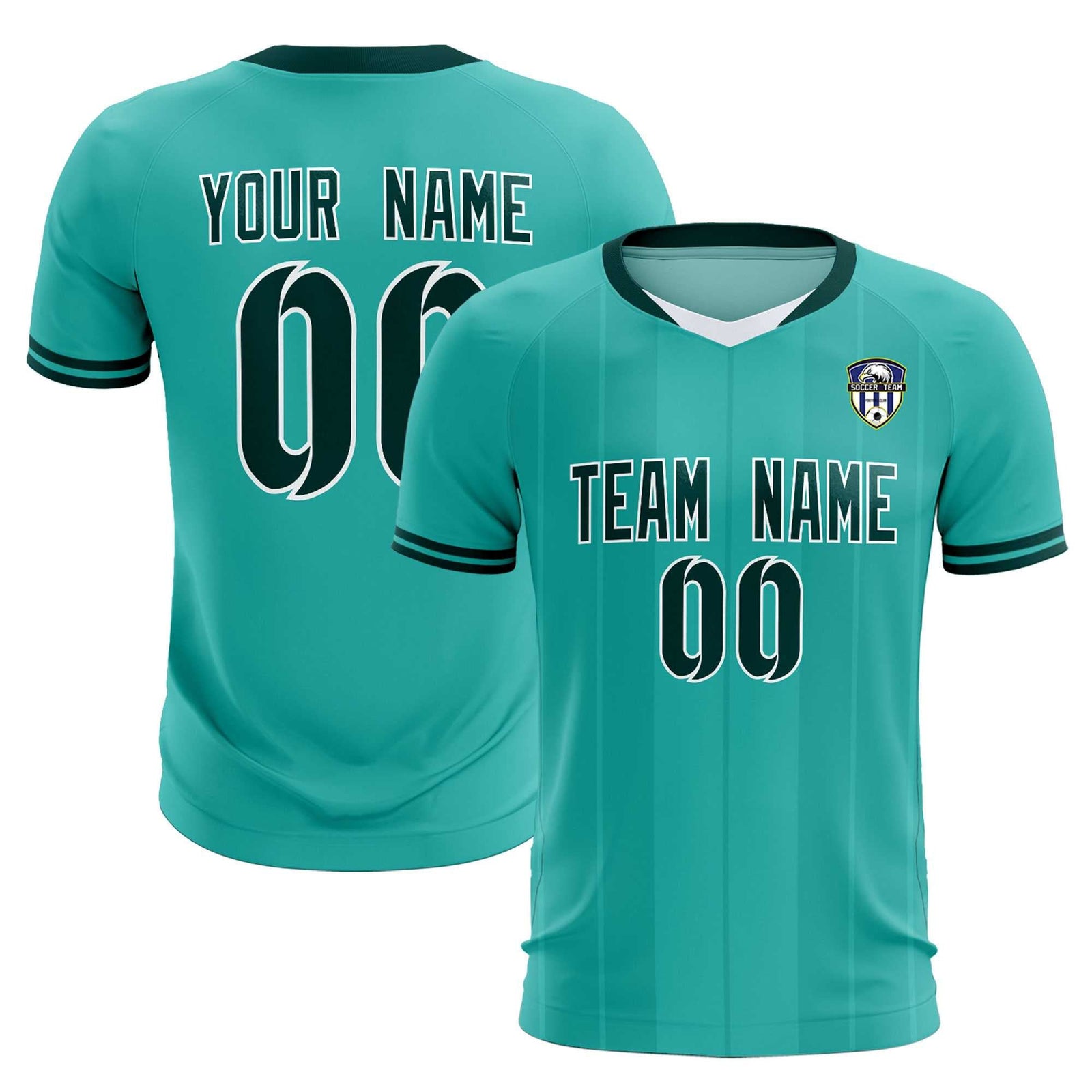 Custom Bright Green Classic Striped Personalized Soccer Tops/Sets Jersey