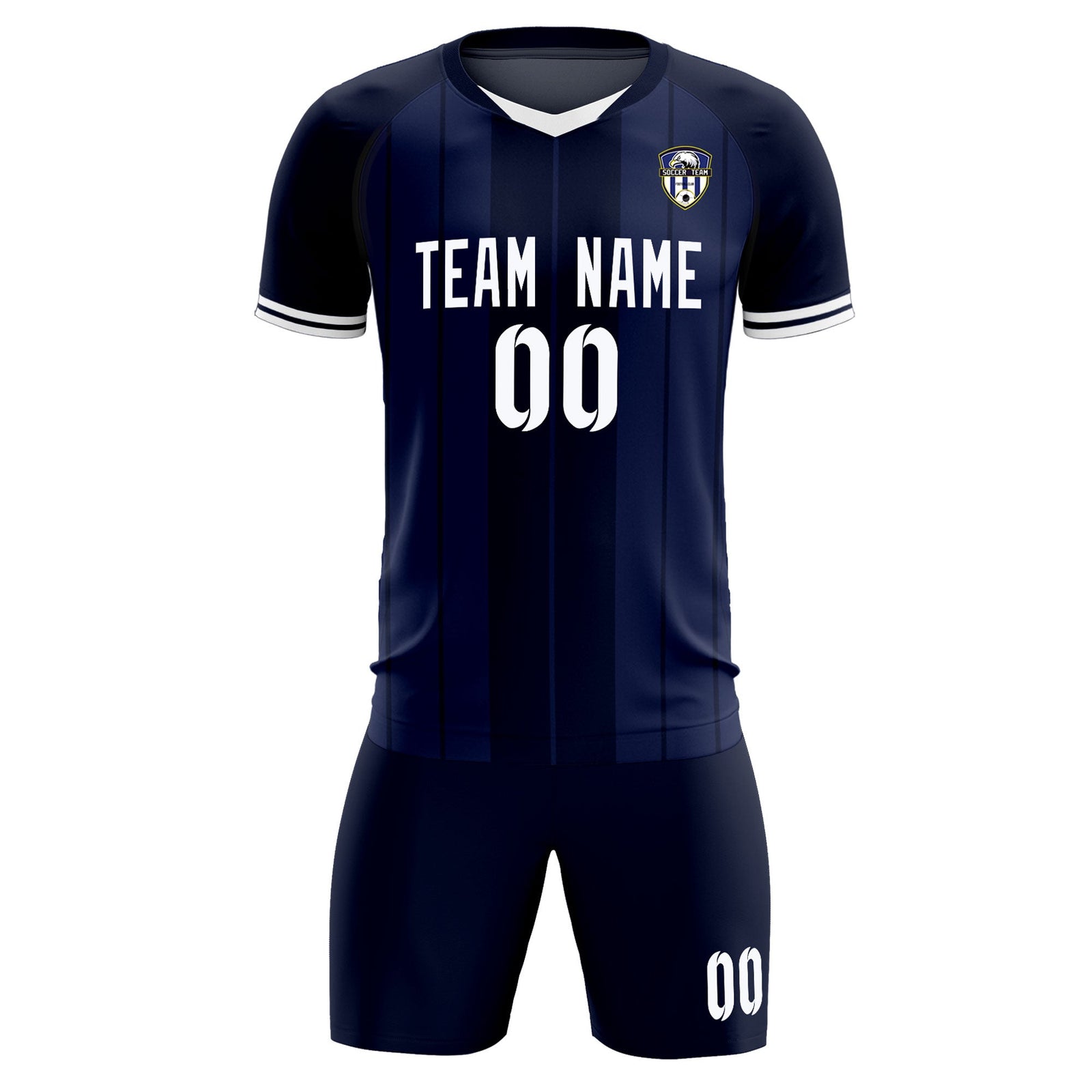 Custom Navy Classic Striped Personalized Soccer Tops/Sets Jersey