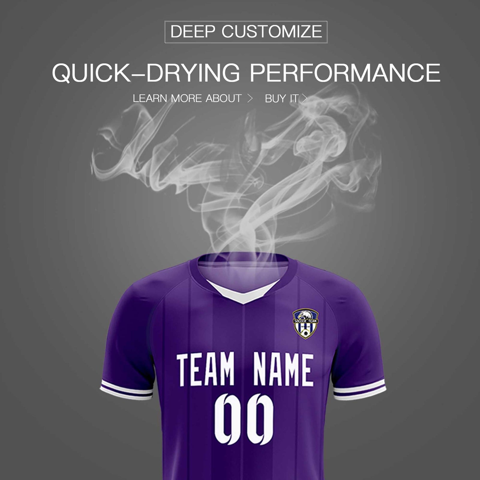 Custom Purple Classic Striped Personalized Soccer Tops/Sets Jersey