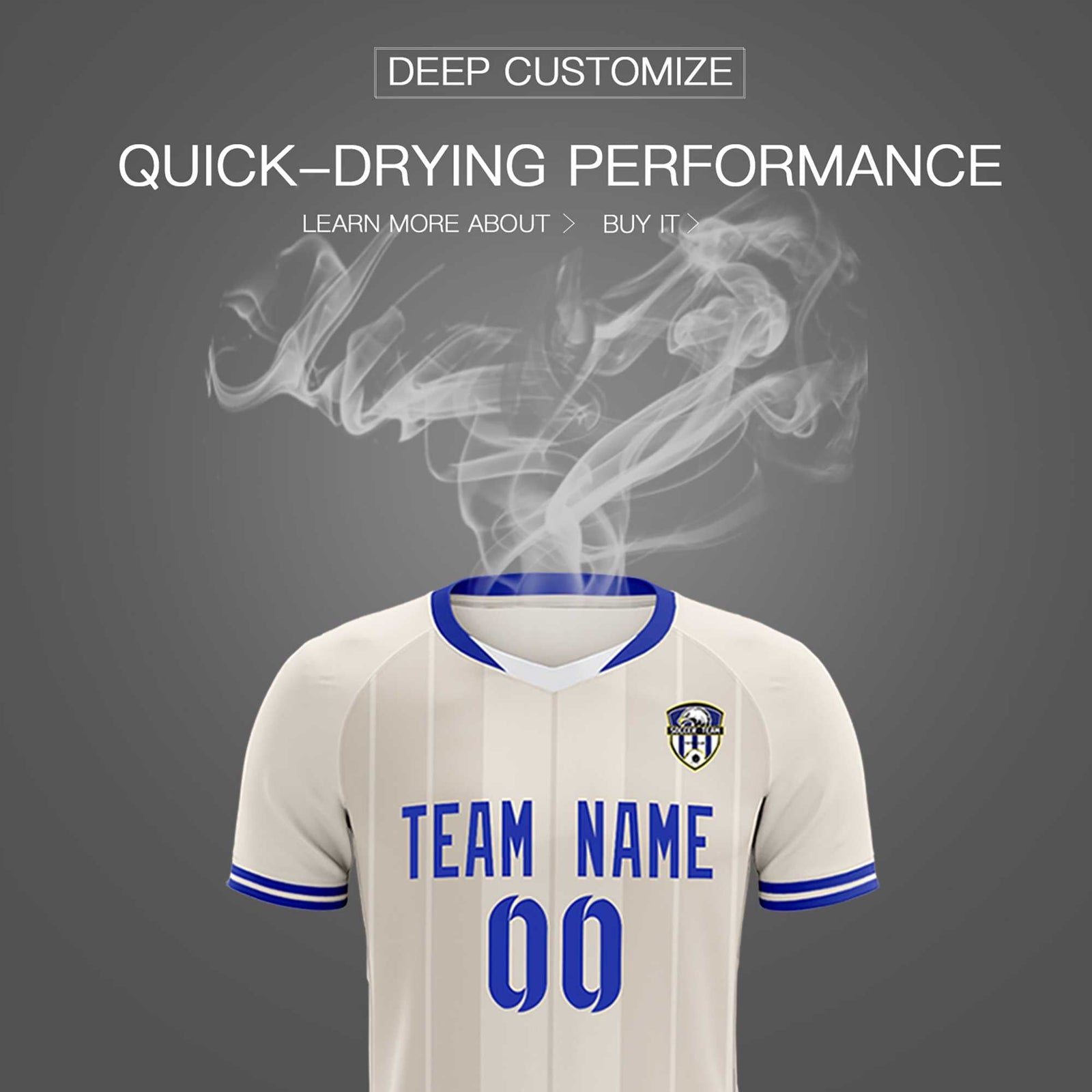 Custom Cream Classic Striped Personalized Soccer Tops/Sets Jersey