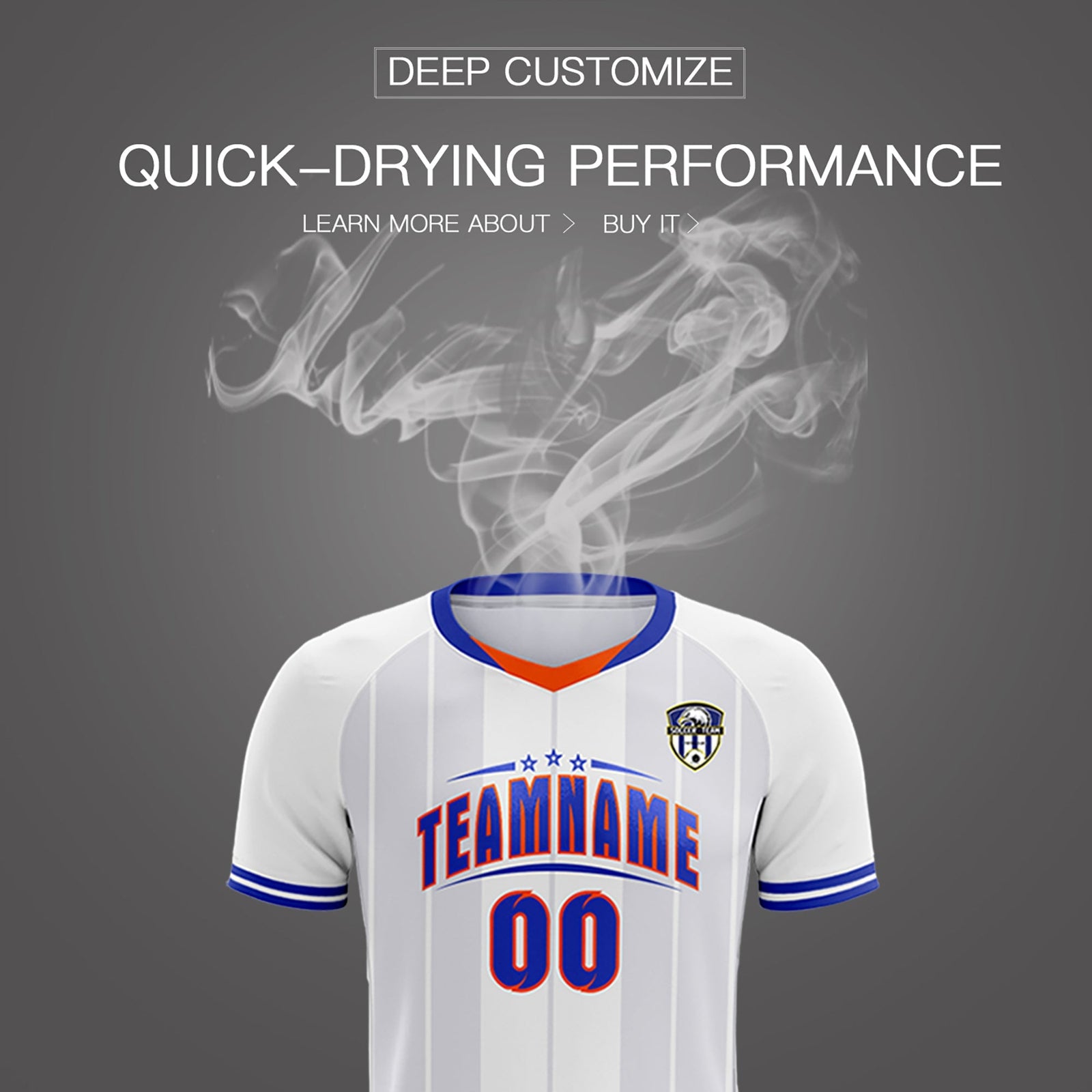 Custom White Classic Striped Personalized Soccer Tops/Sets Jersey