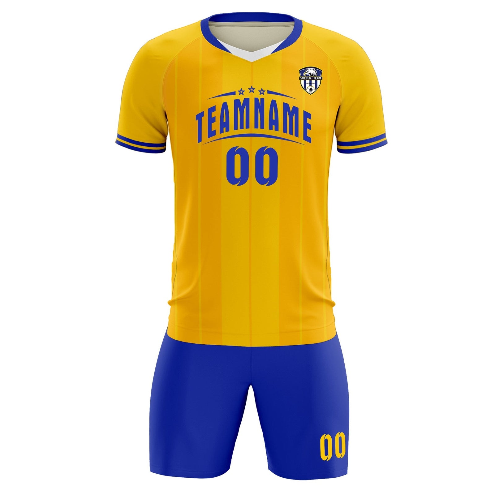 Custom Gold Classic Striped Personalized Soccer Tops/Sets Jersey