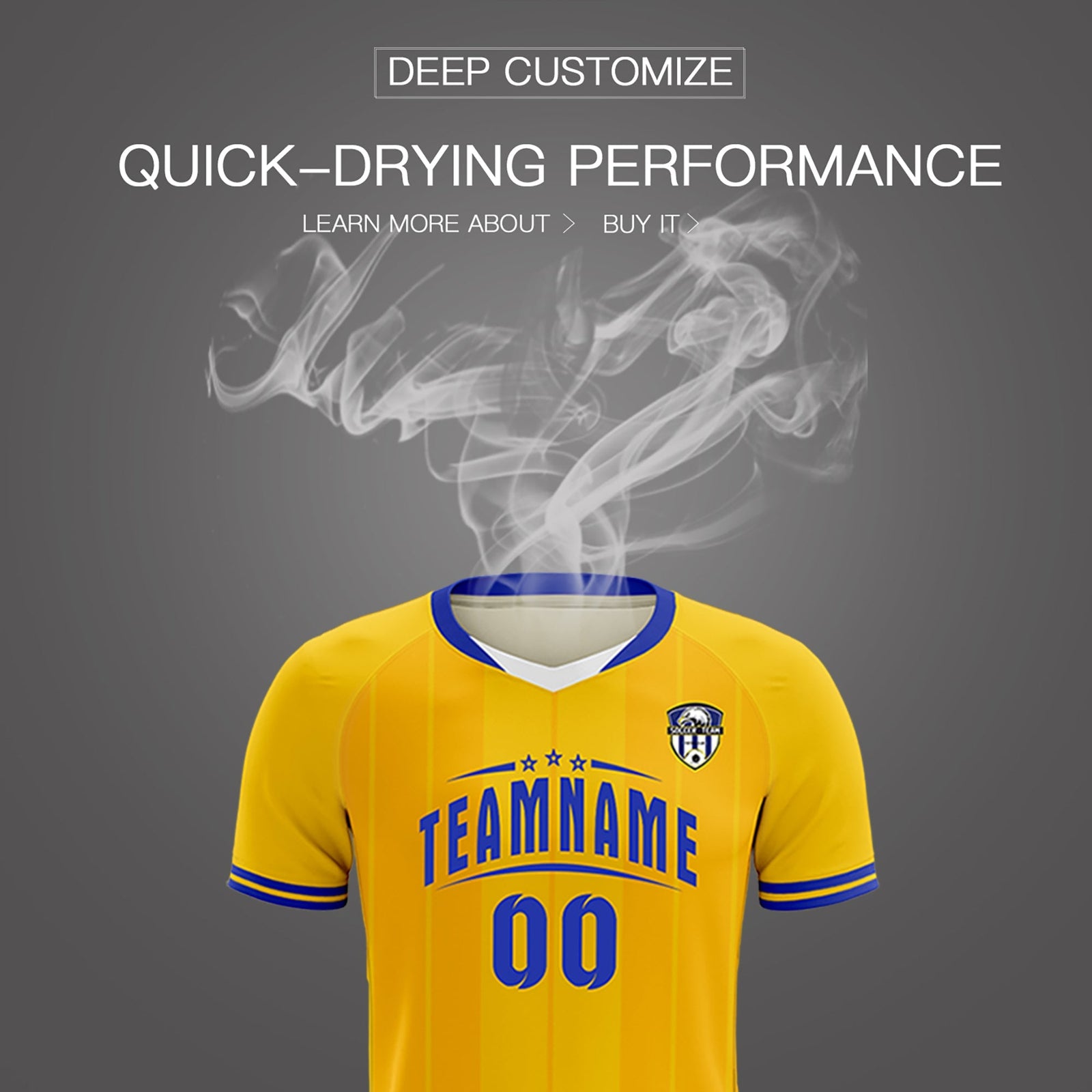 Custom Gold Classic Striped Personalized Soccer Tops/Sets Jersey