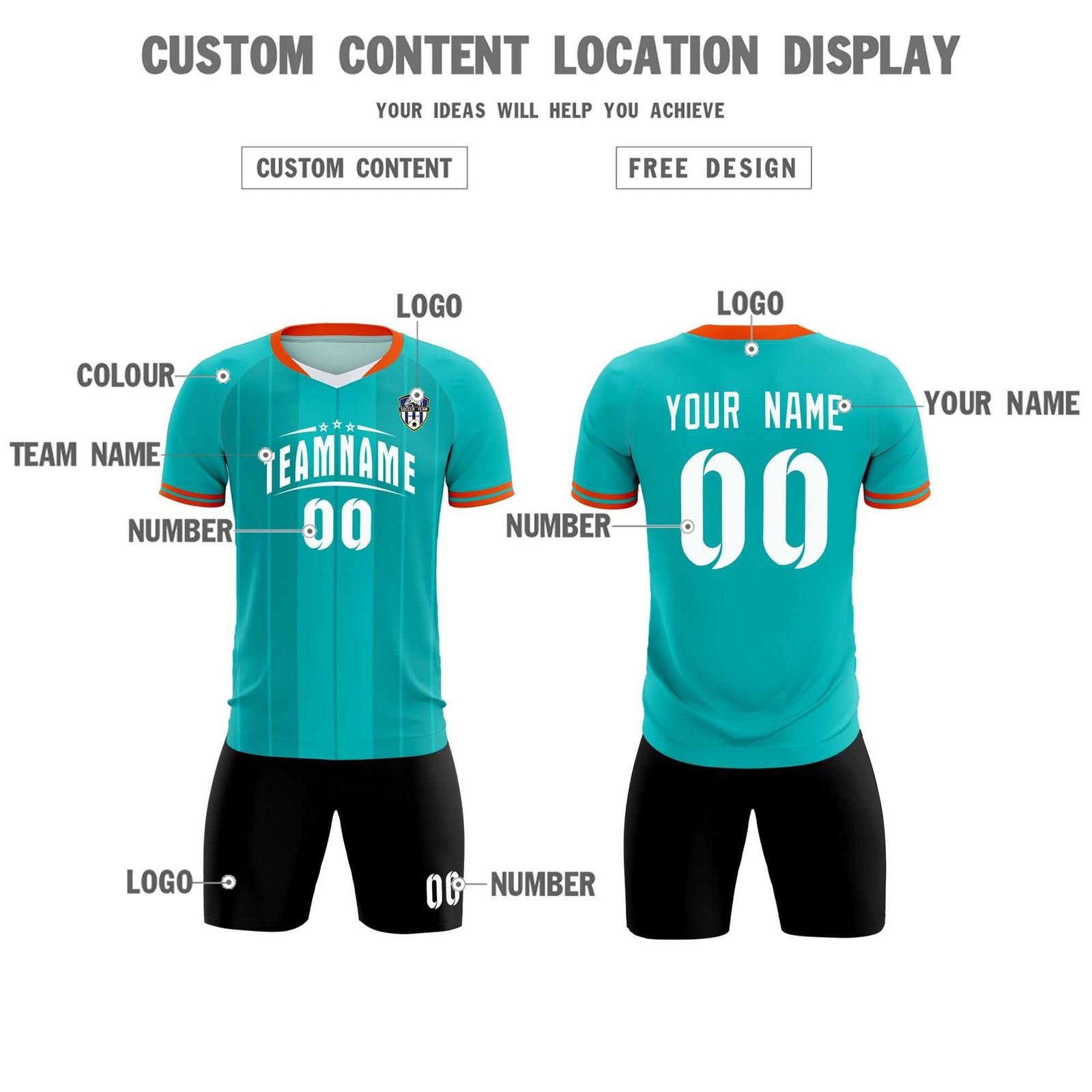 Custom Green Classic Striped Personalized Soccer Tops/Sets Jersey
