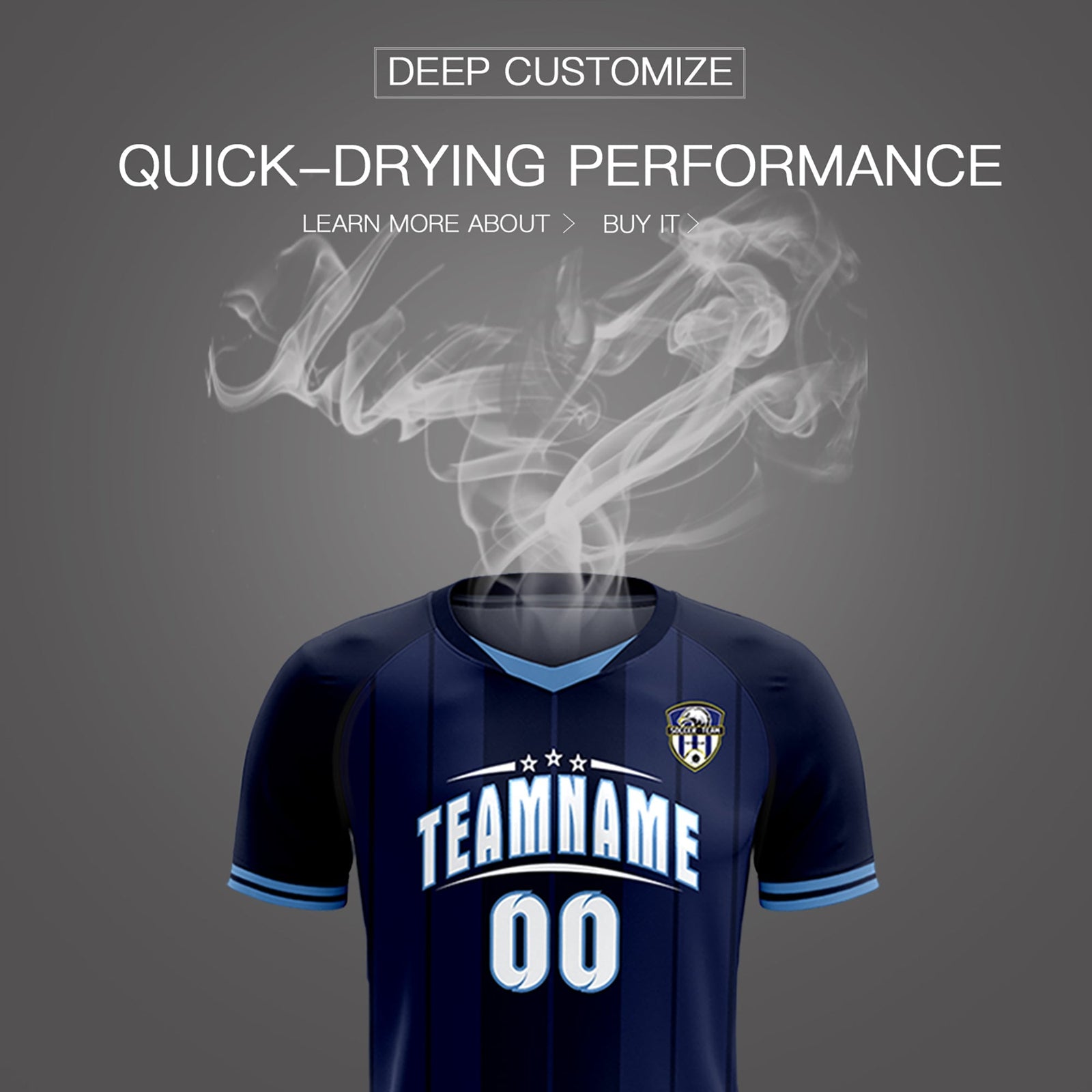 Custom Navy Classic Striped Personalized Soccer Tops/Sets Jersey