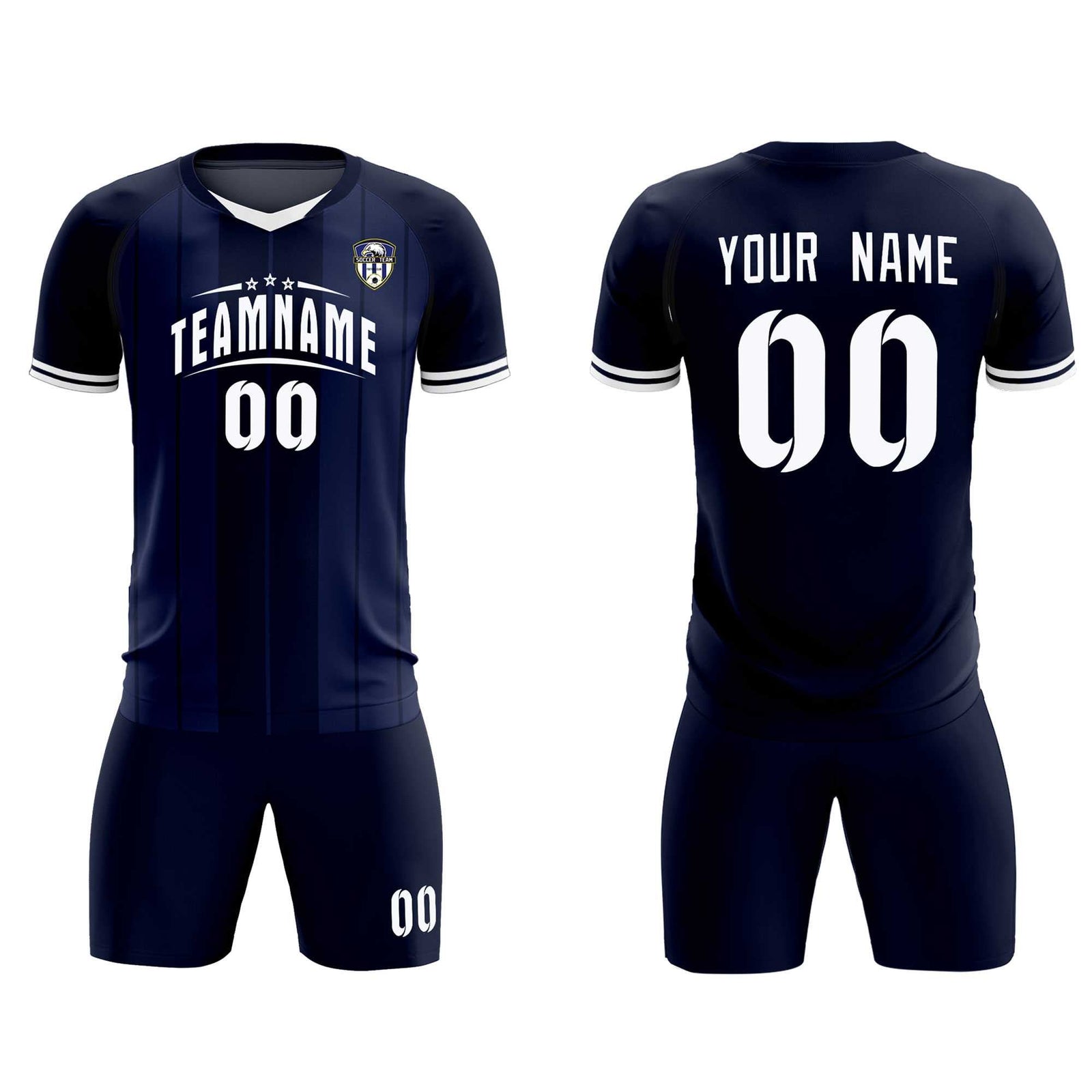 Custom Navy Classic Striped Personalized Soccer Tops/Sets Jersey