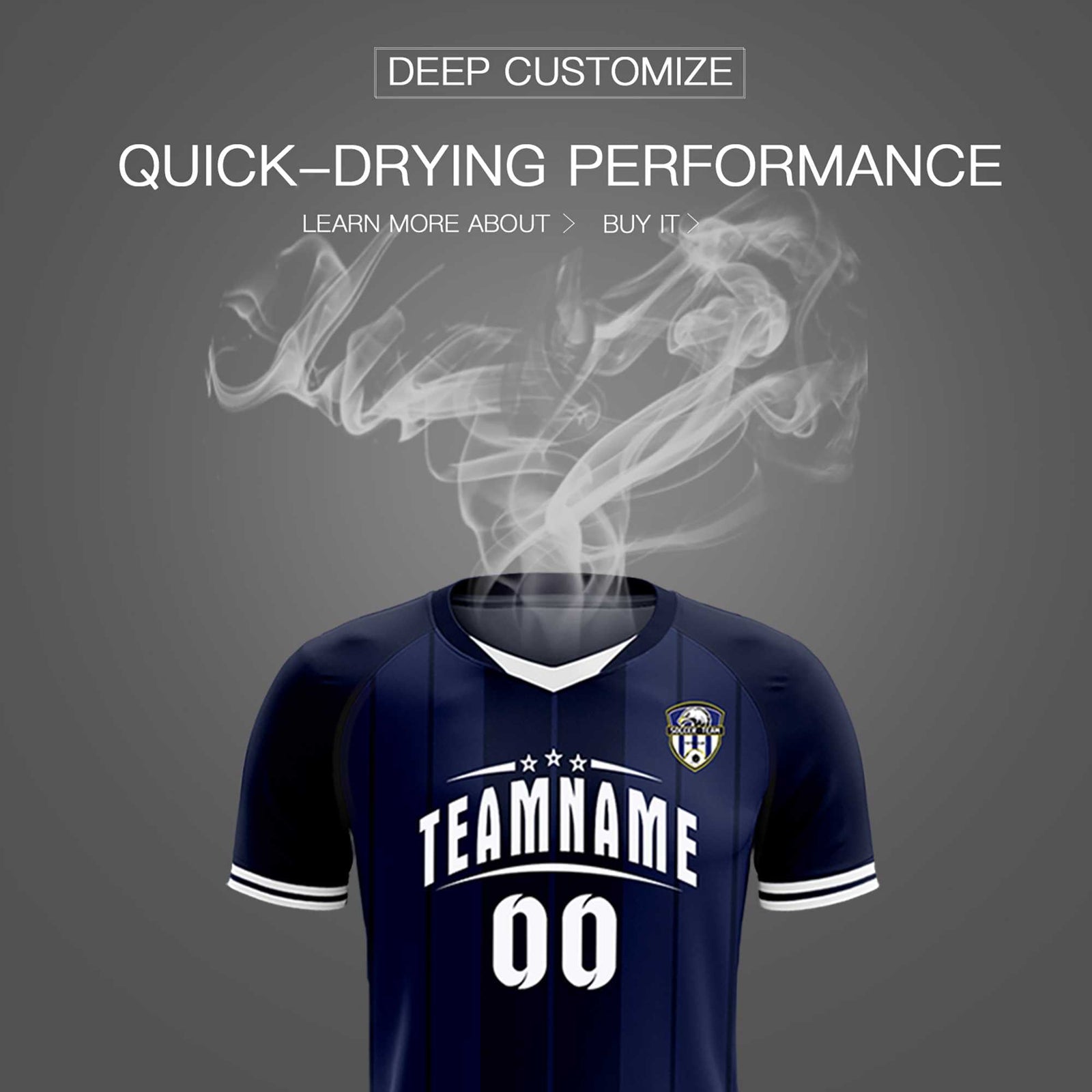 Custom Navy Classic Striped Personalized Soccer Tops/Sets Jersey
