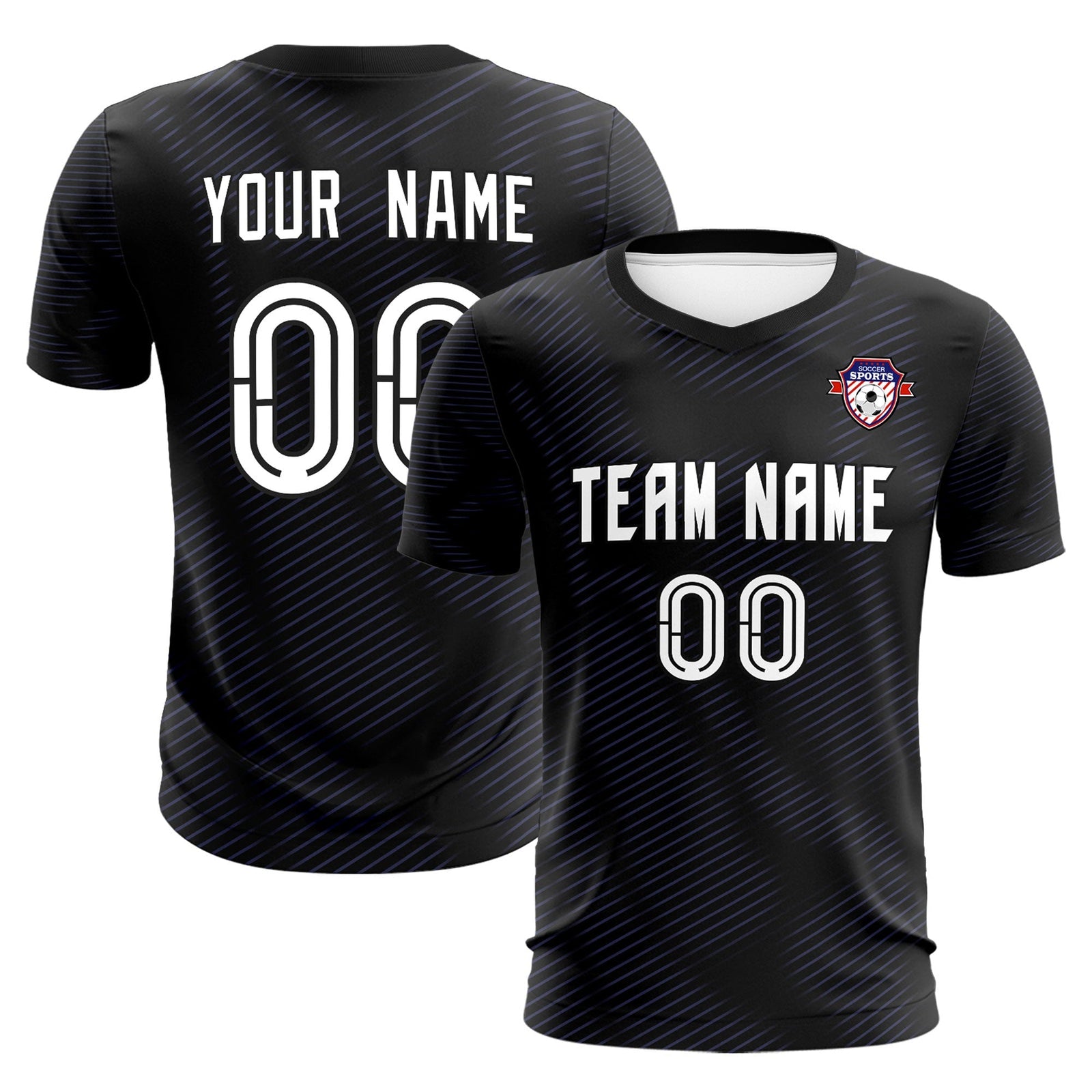 Custom Black Purple Training Uniform For Men Soccer Sets Jersey