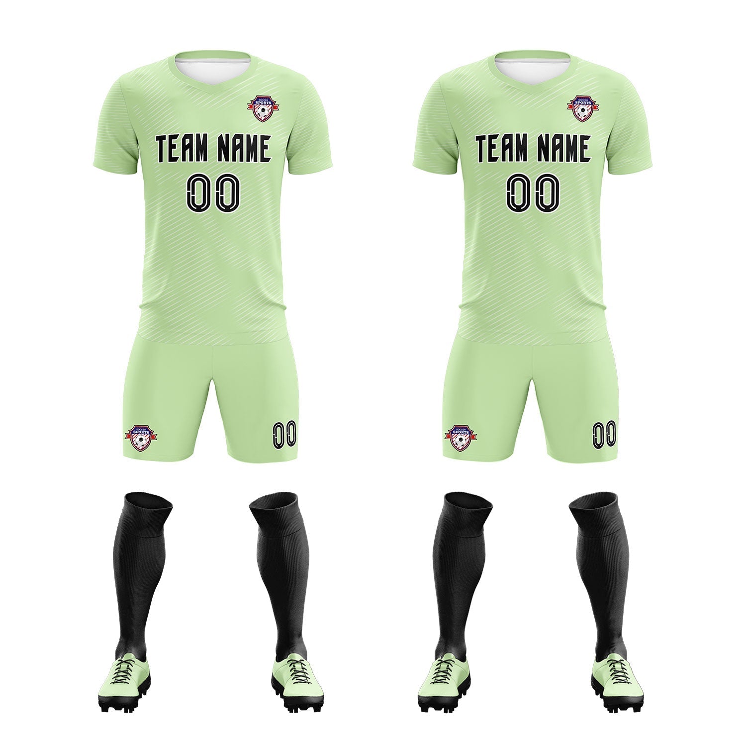Custom Green White Training Uniform For Men Soccer Sets Jersey