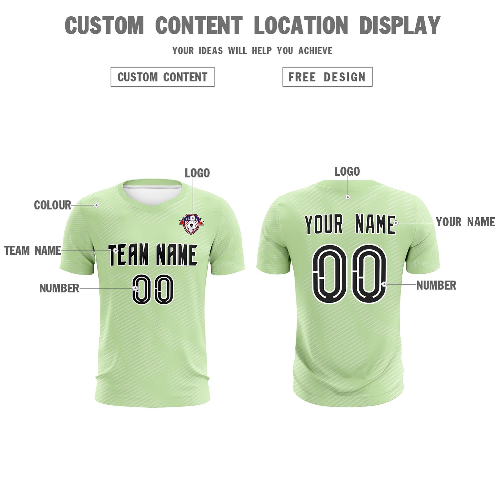 Custom Green White Training Uniform For Men Soccer Sets Jersey