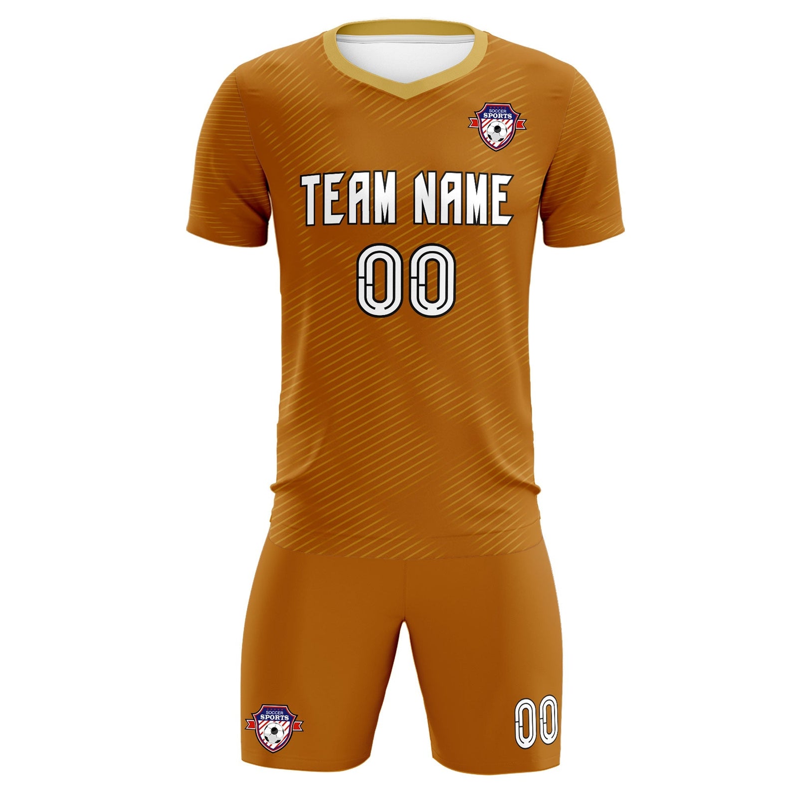 Custom Light Brown Khaki Training Uniform For Men Soccer Sets Jersey