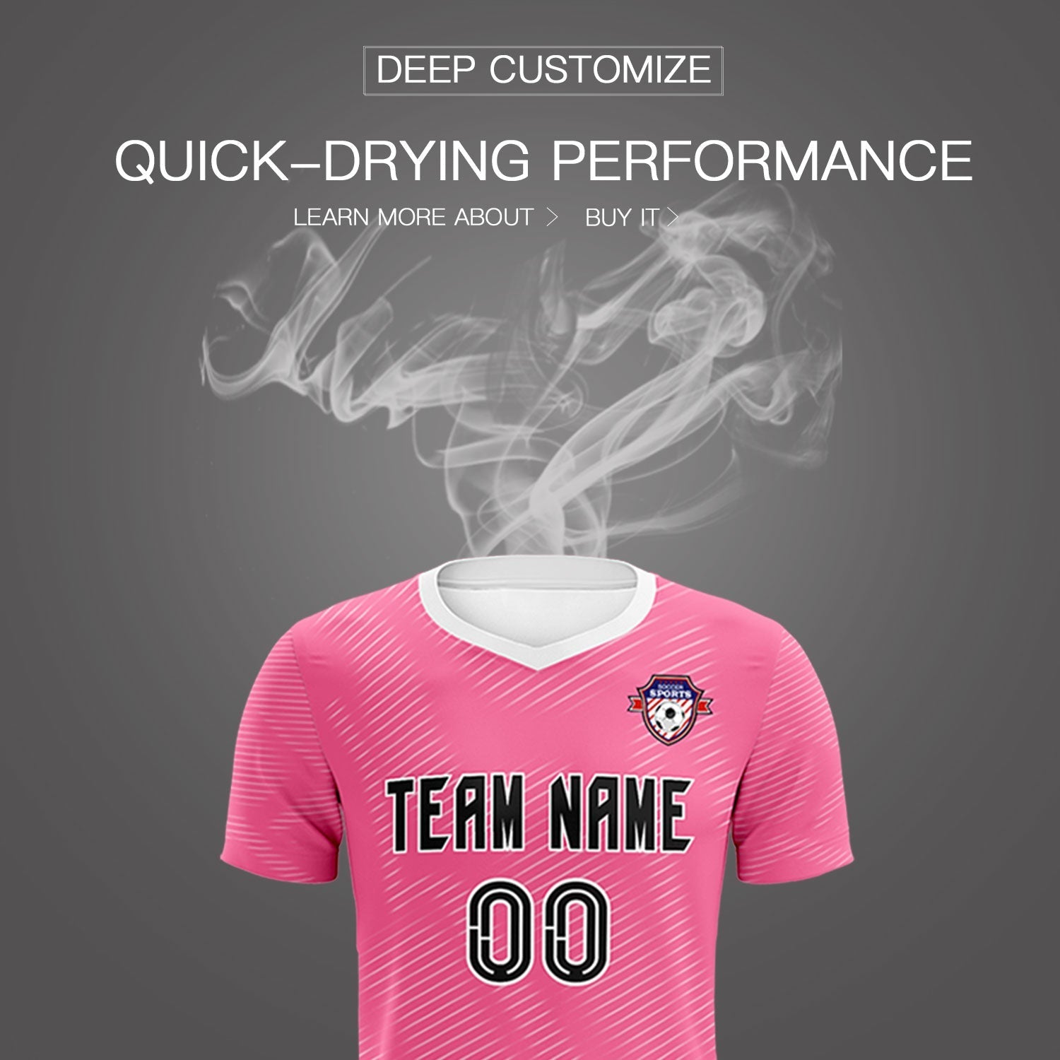 Custom Pink White Training Uniform For Men Soccer Sets Jersey