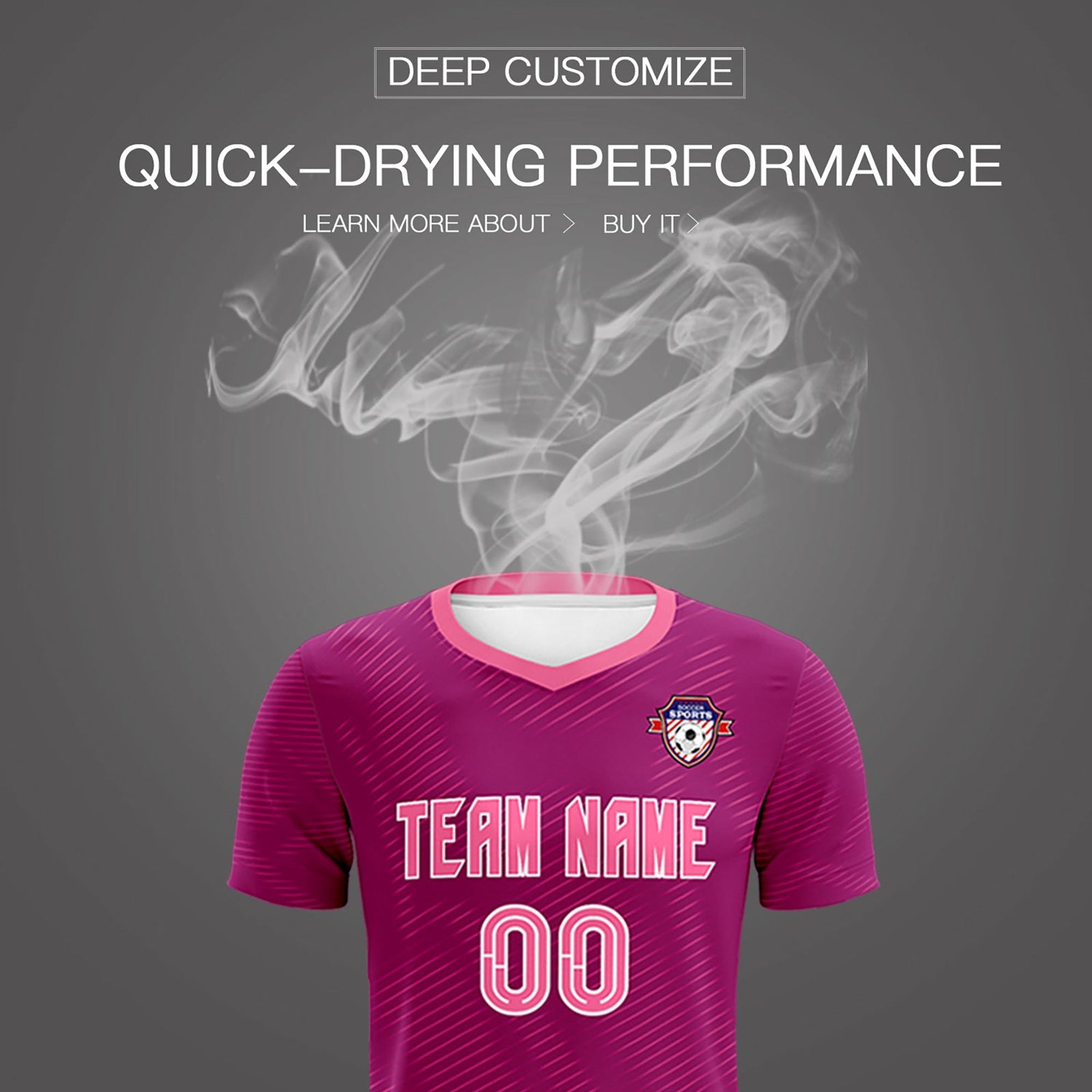 Custom Rose Red Pink Training Uniform For Men Soccer Sets Jersey
