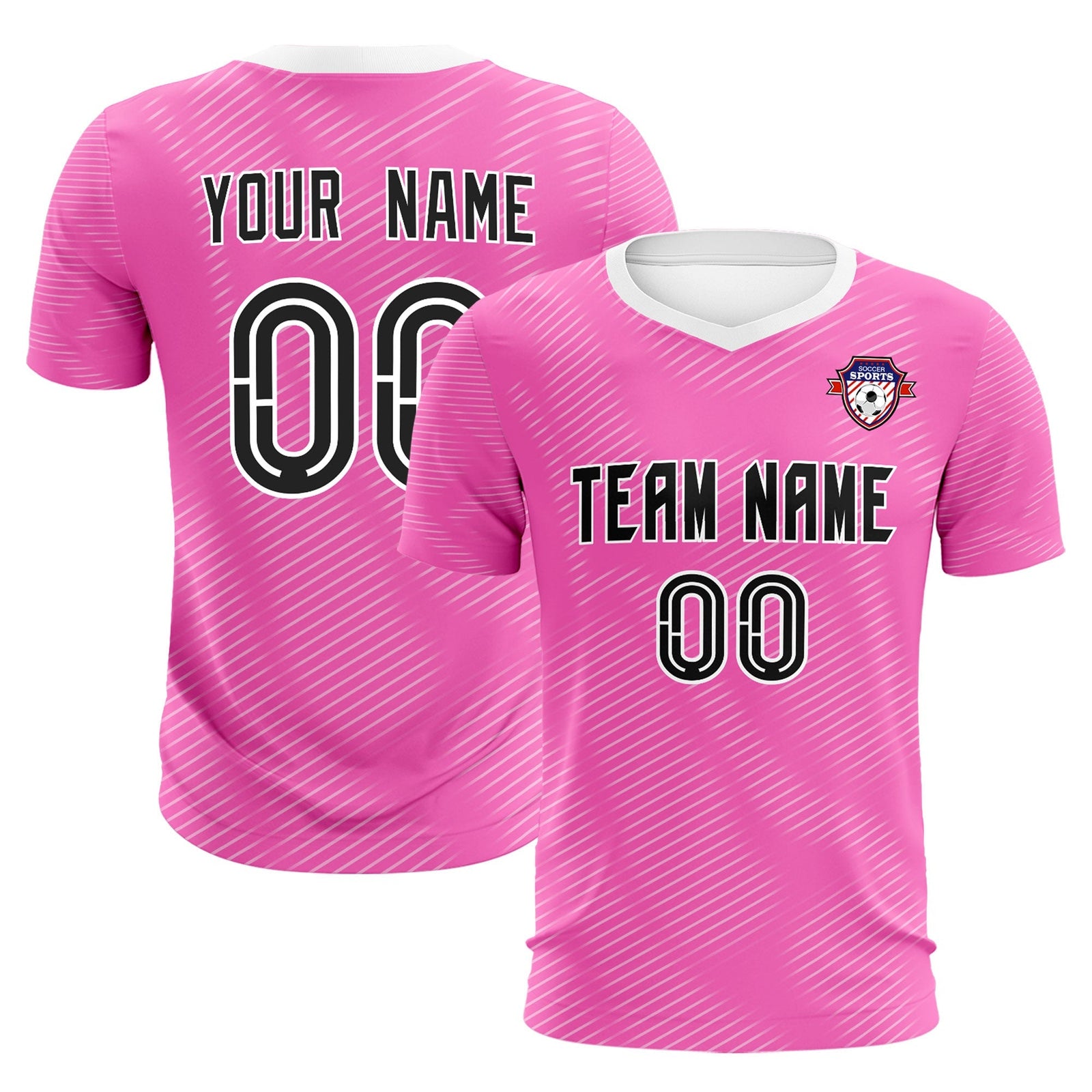 Custom Pink White Training Uniform For Men Soccer Sets Jersey
