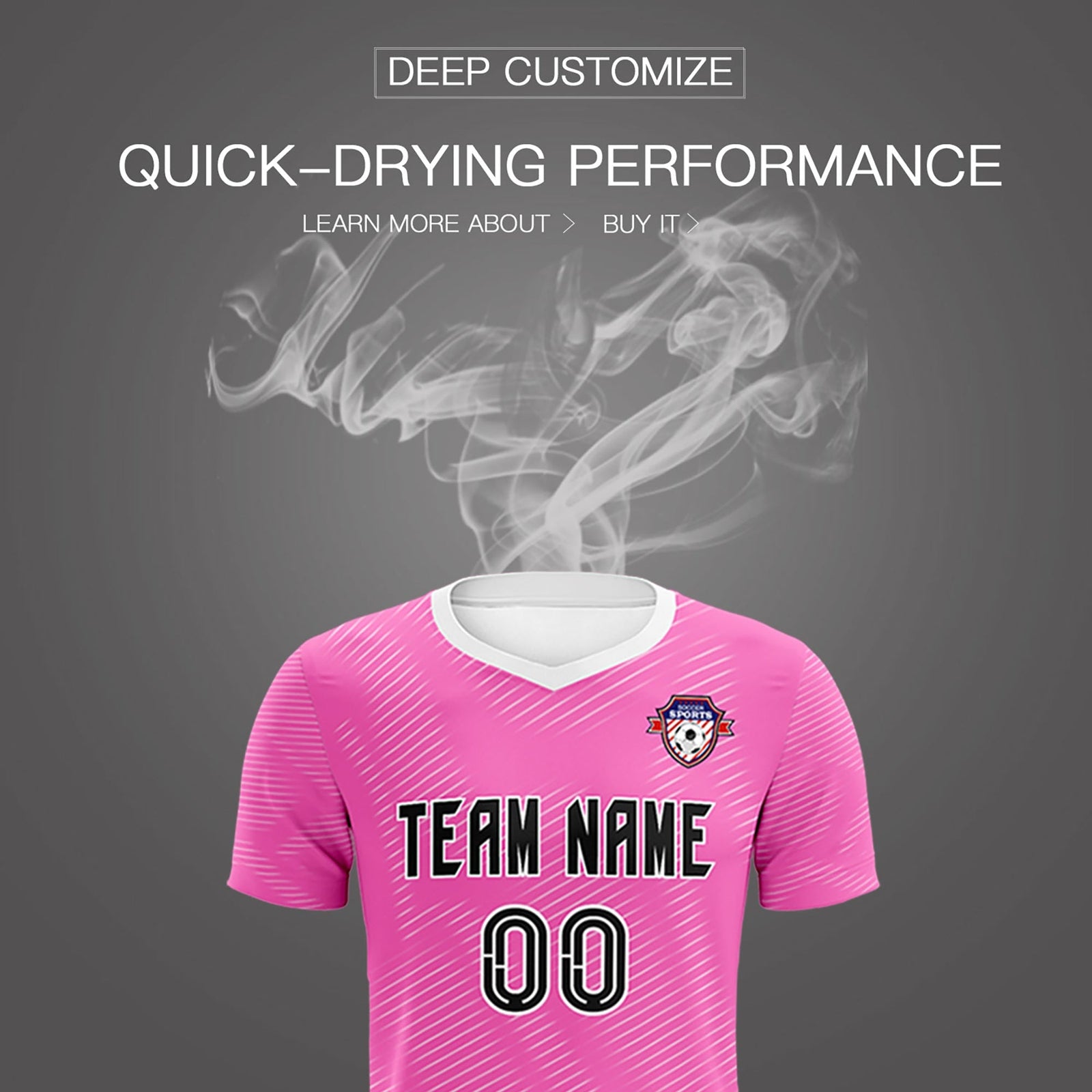 Custom Pink White Training Uniform For Men Soccer Sets Jersey