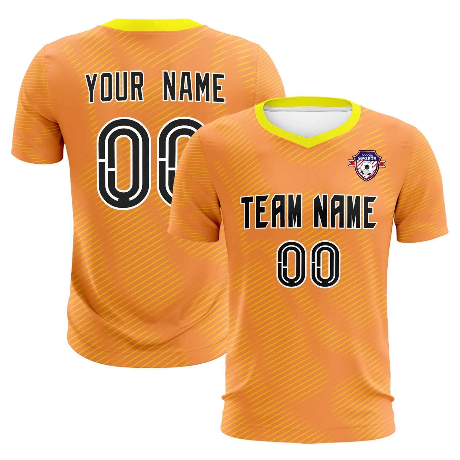 Custom Light Orange Gold Training Uniform For Men Soccer Sets Jersey