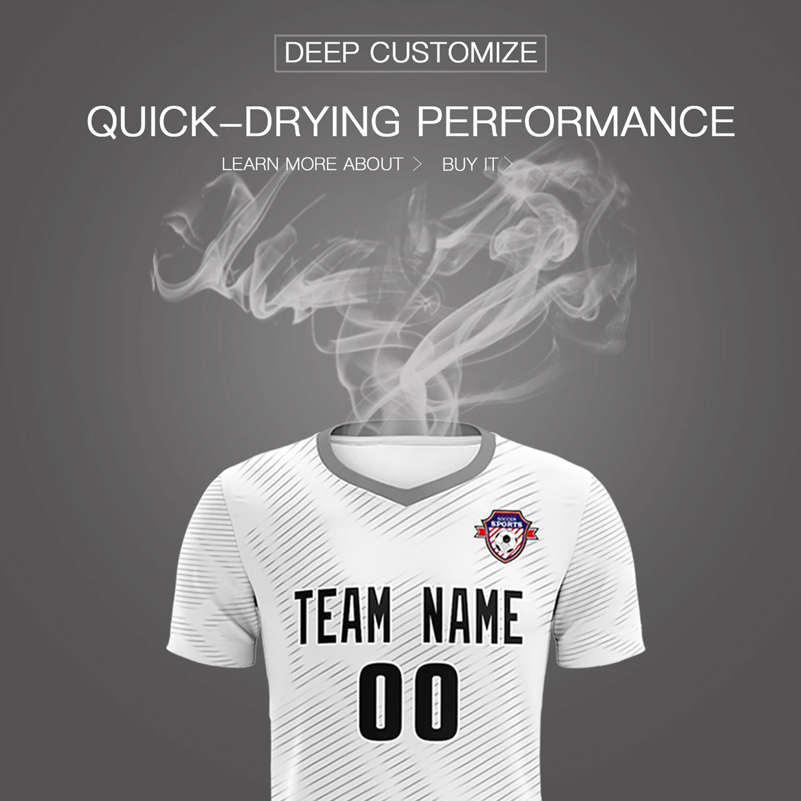 Custom White Gray Training Uniform For Men Soccer Sets Jersey