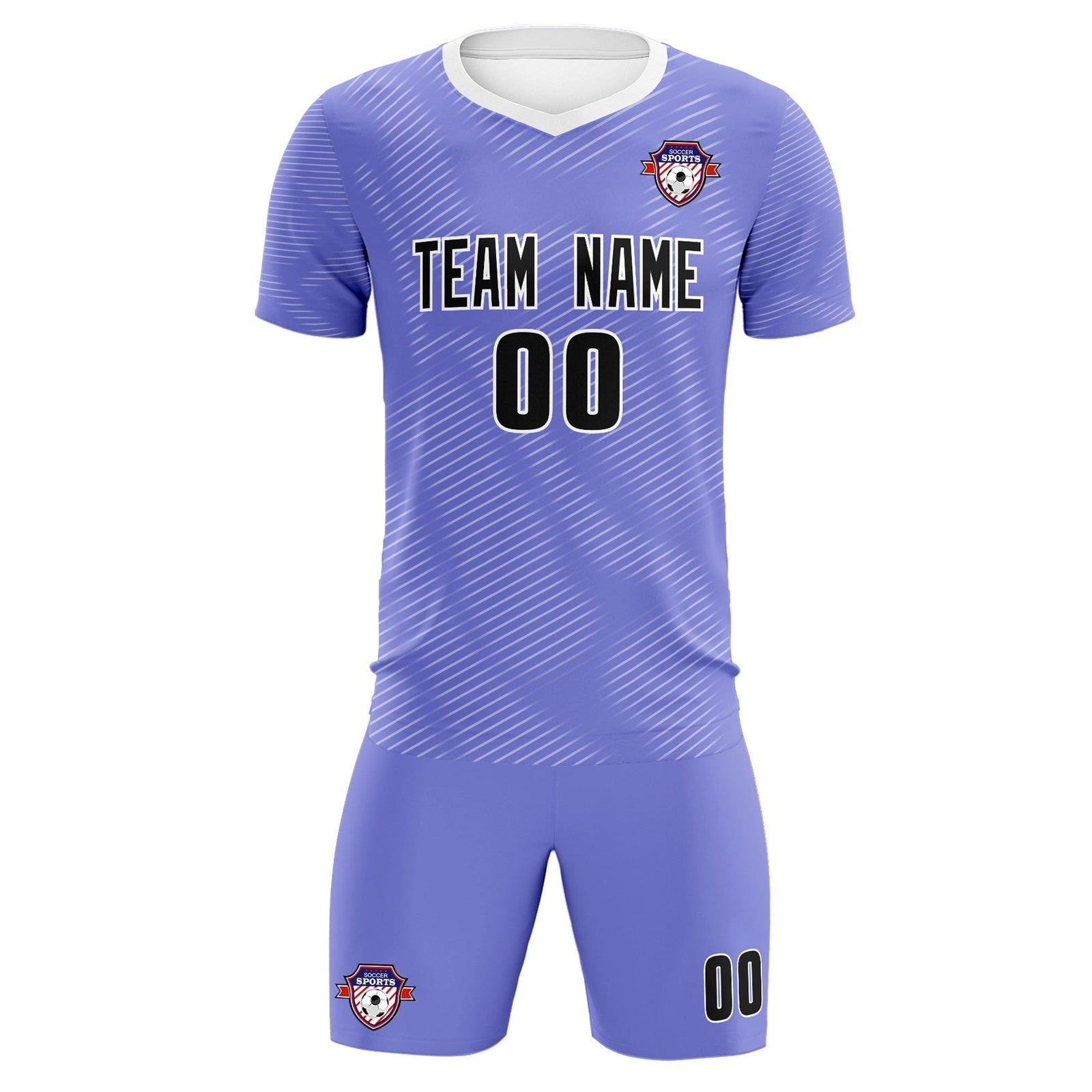 Custom Light Purple White Training Uniform For Men Soccer Sets Jersey