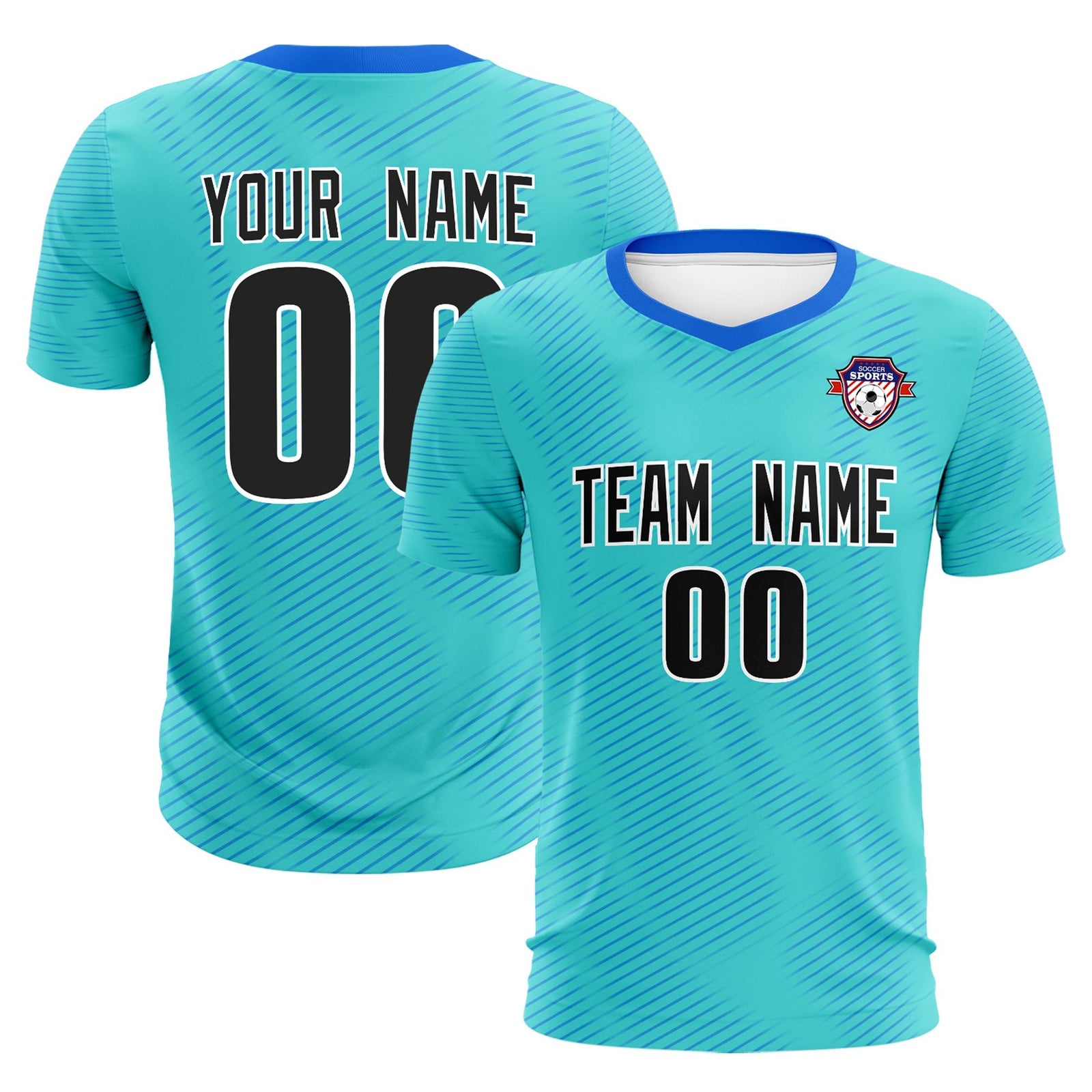Custom Sky Blue Powder Blue Training Uniform For Men Soccer Sets Jersey