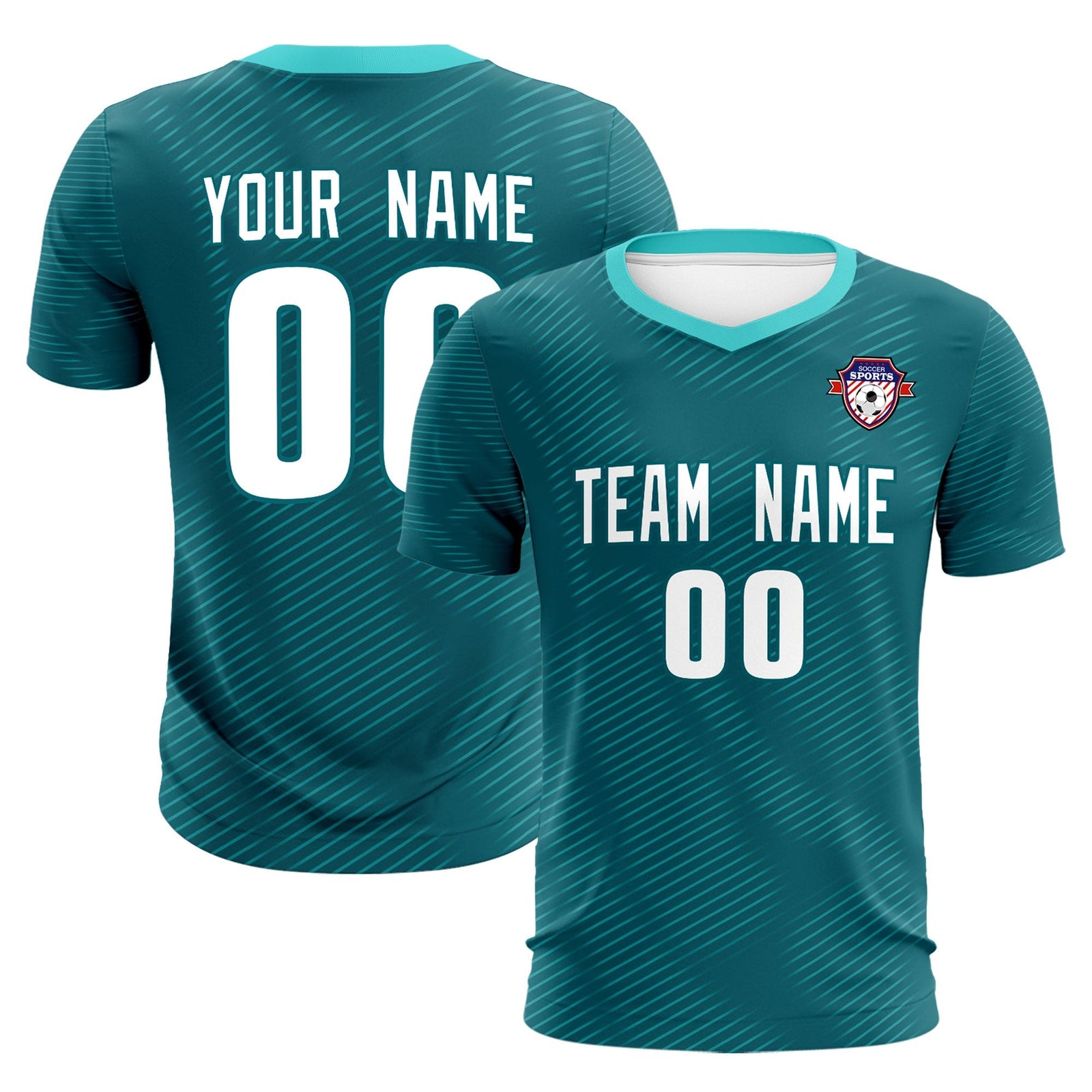 Custom Aqua Aqua Training Uniform For Men Soccer Sets Jersey