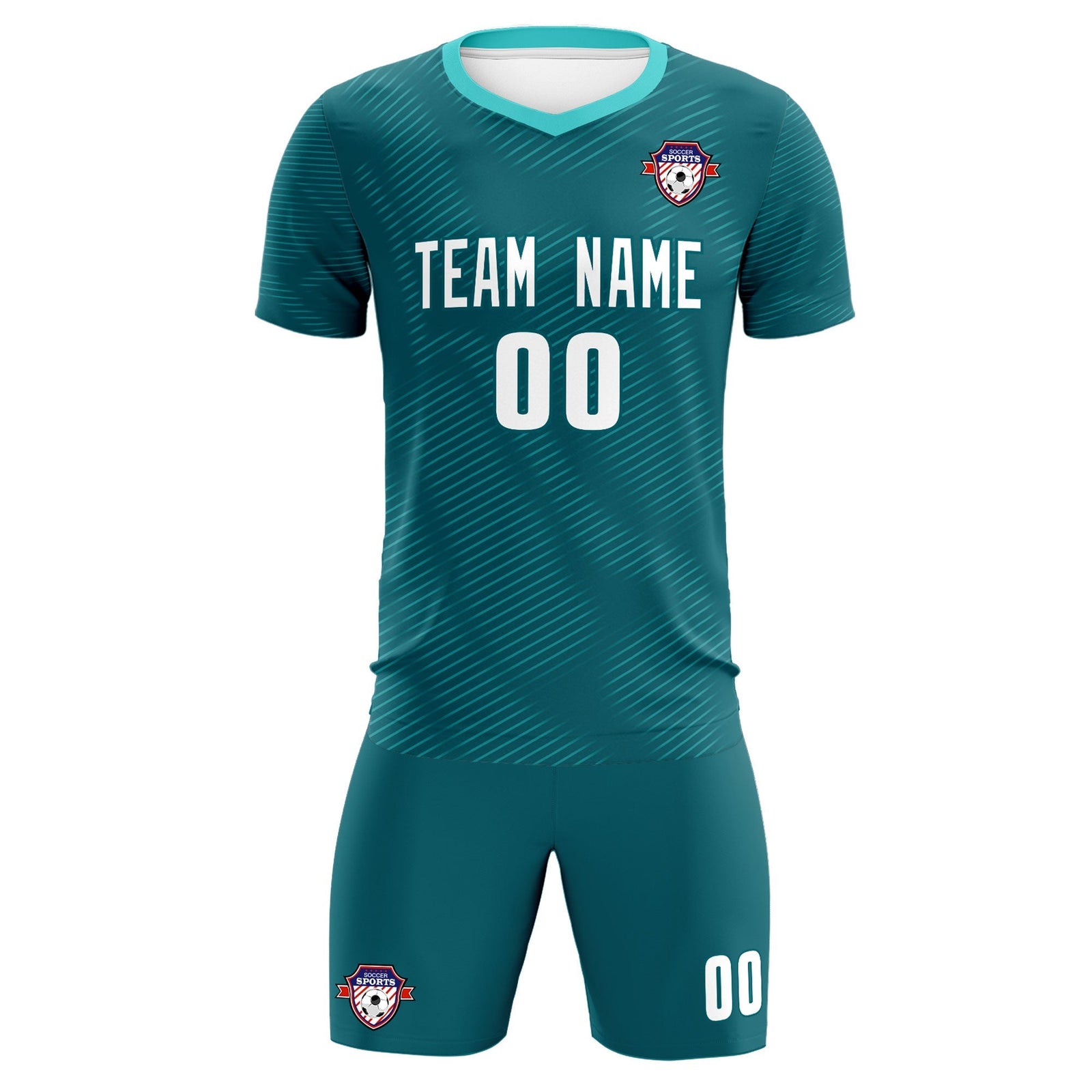 Custom Aqua Aqua Training Uniform For Men Soccer Sets Jersey