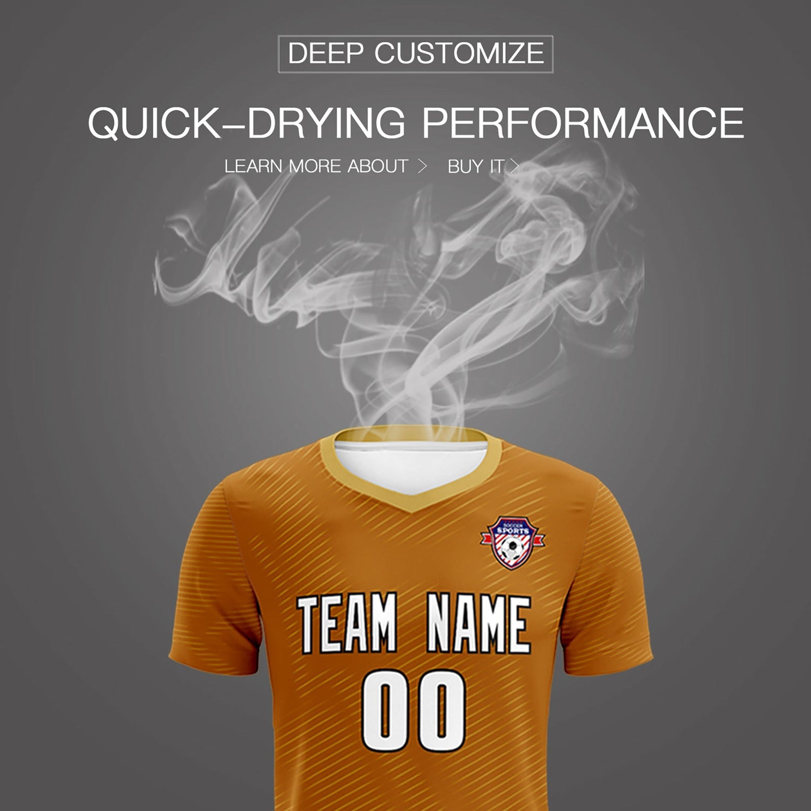 Custom Light Brown Khaki Training Uniform For Men Soccer Sets Jersey