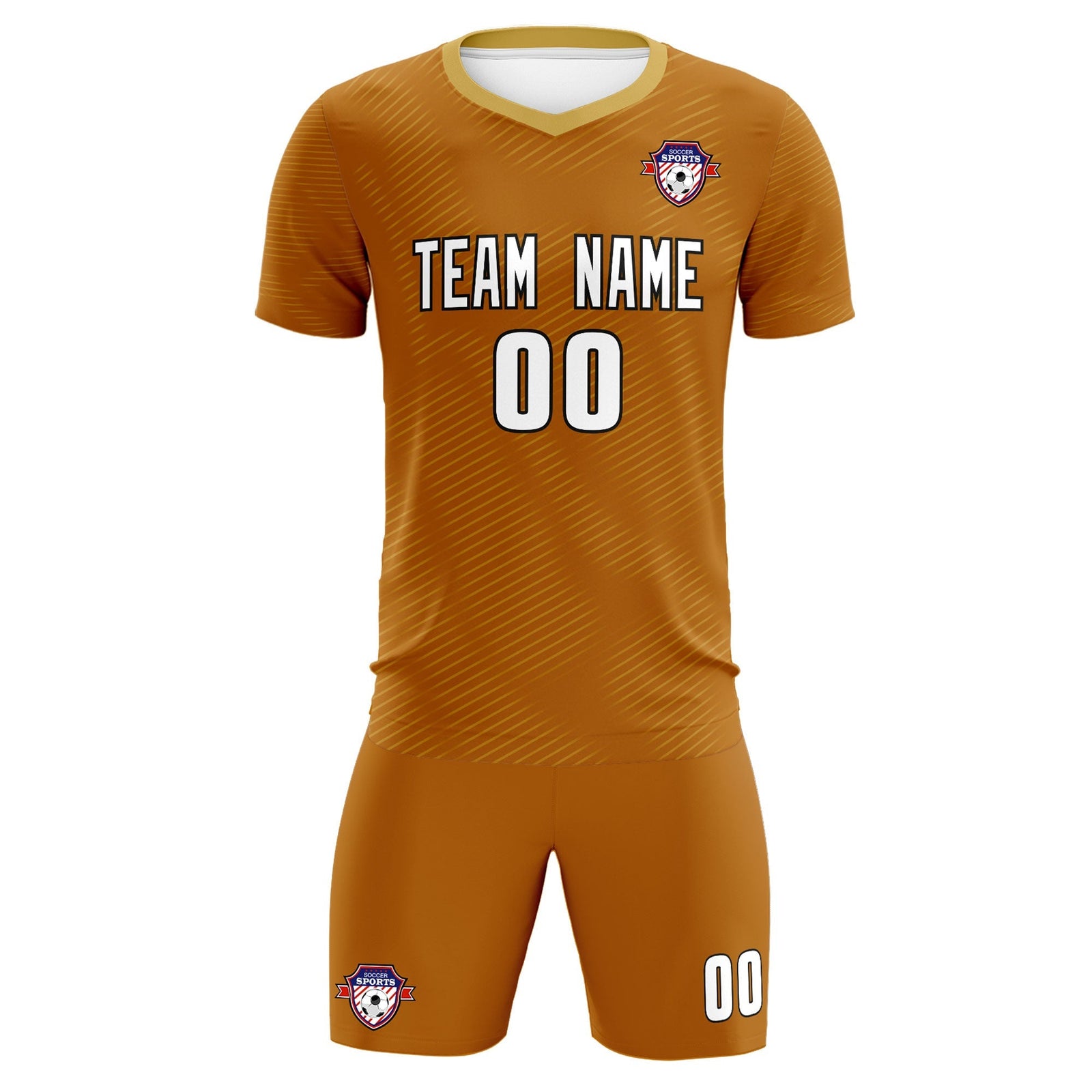Custom Light Brown Khaki Training Uniform For Men Soccer Sets Jersey